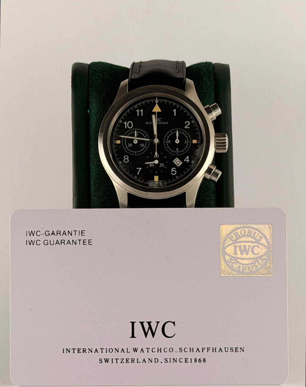 IWC Pilot Chronograph Uhr und Karte, sehr guter Zustand