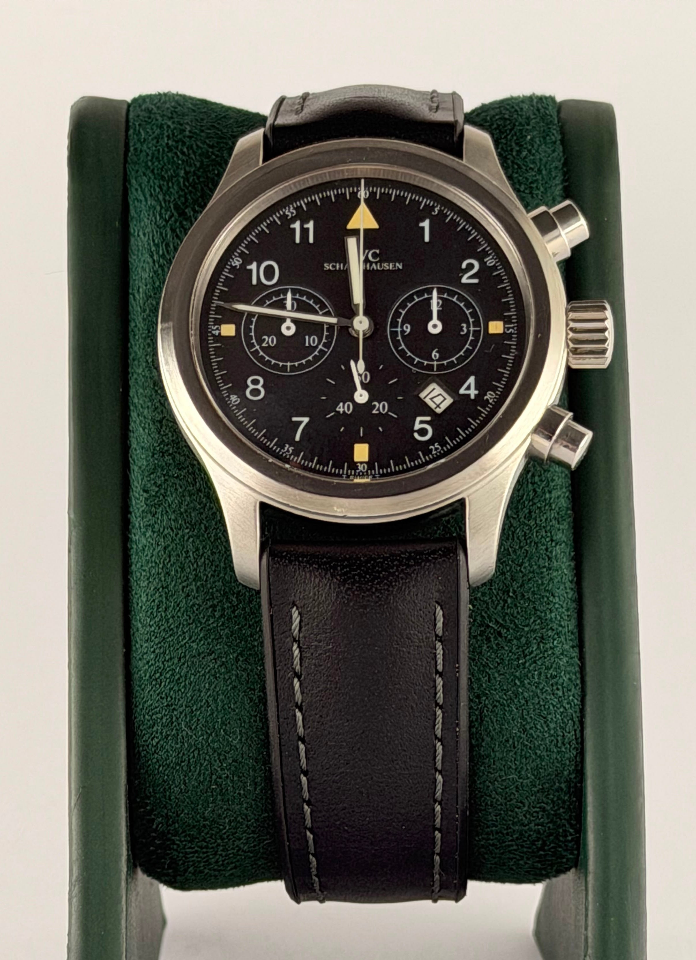 IWC Pilot Chronograph Uhr und Karte, sehr guter Zustand