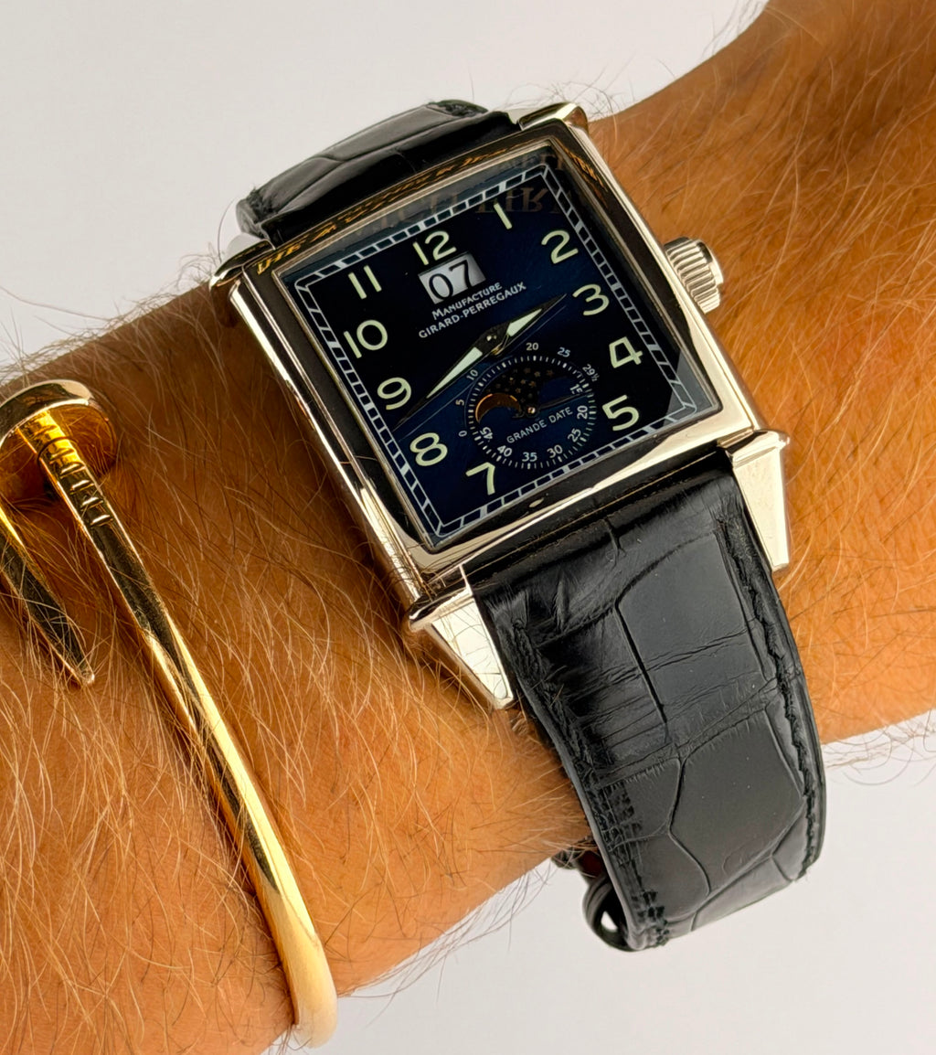 Girard Perregaux Vintage 1945 Uhr und Papiere, 18 Karat Weißgold