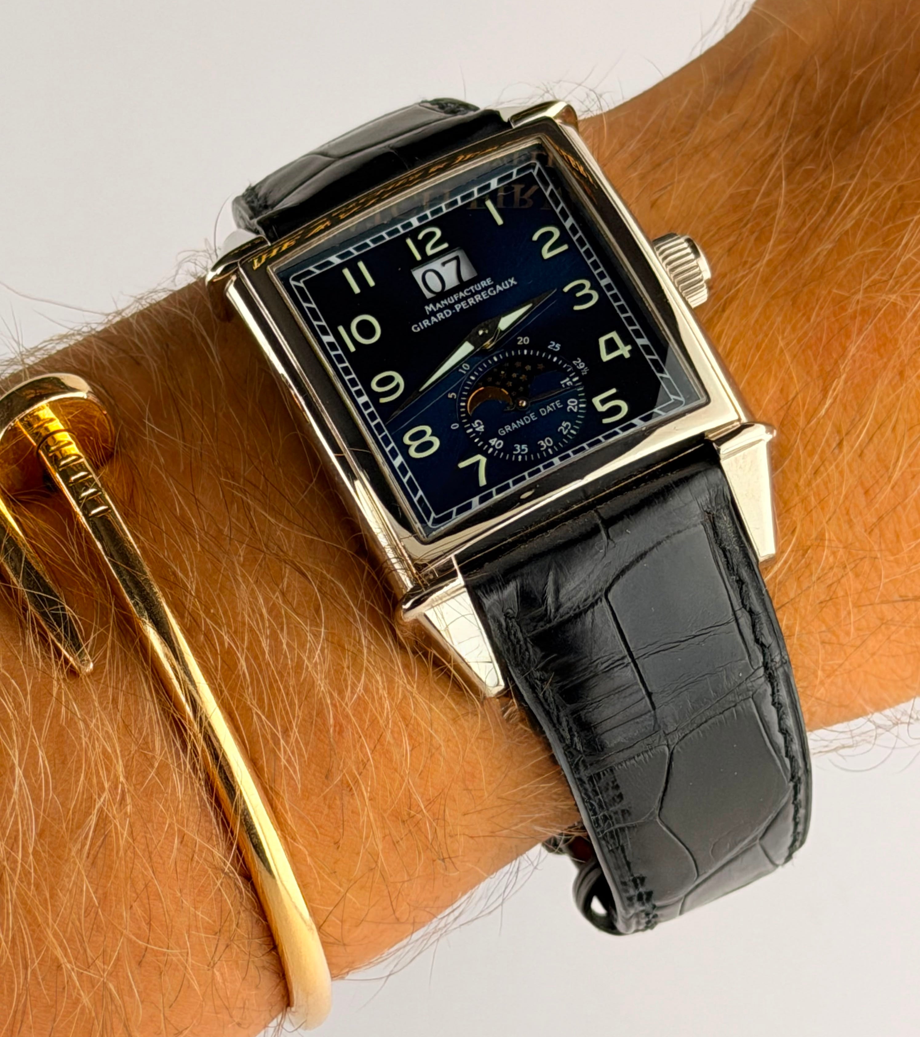 Girard Perregaux Vintage 1945 Uhr und Papiere, 18 Karat Weißgold