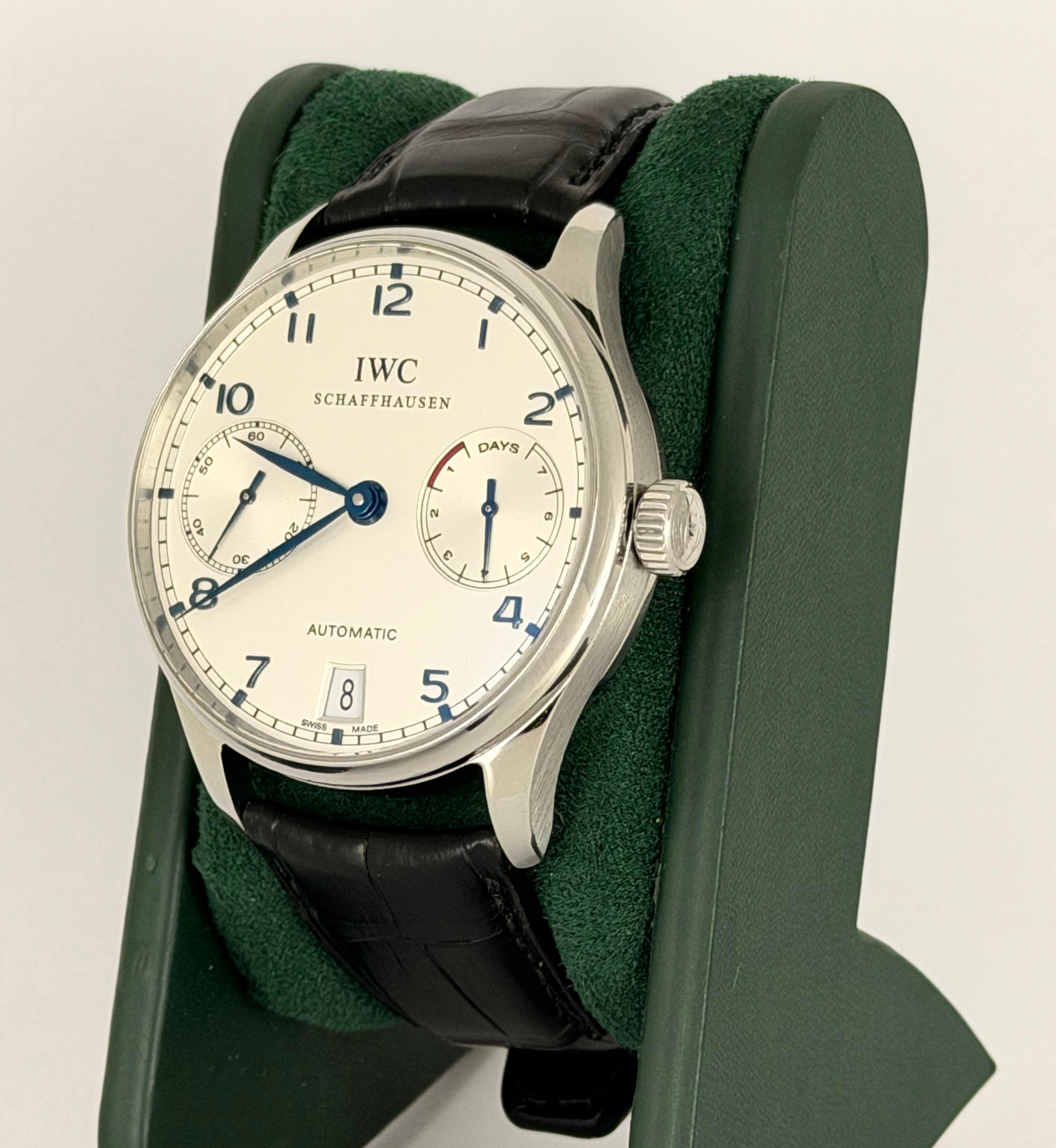 IWC Schaffhausen Portuguese Automatic IW5001 Full Set Blau, neuwertiger Zustand