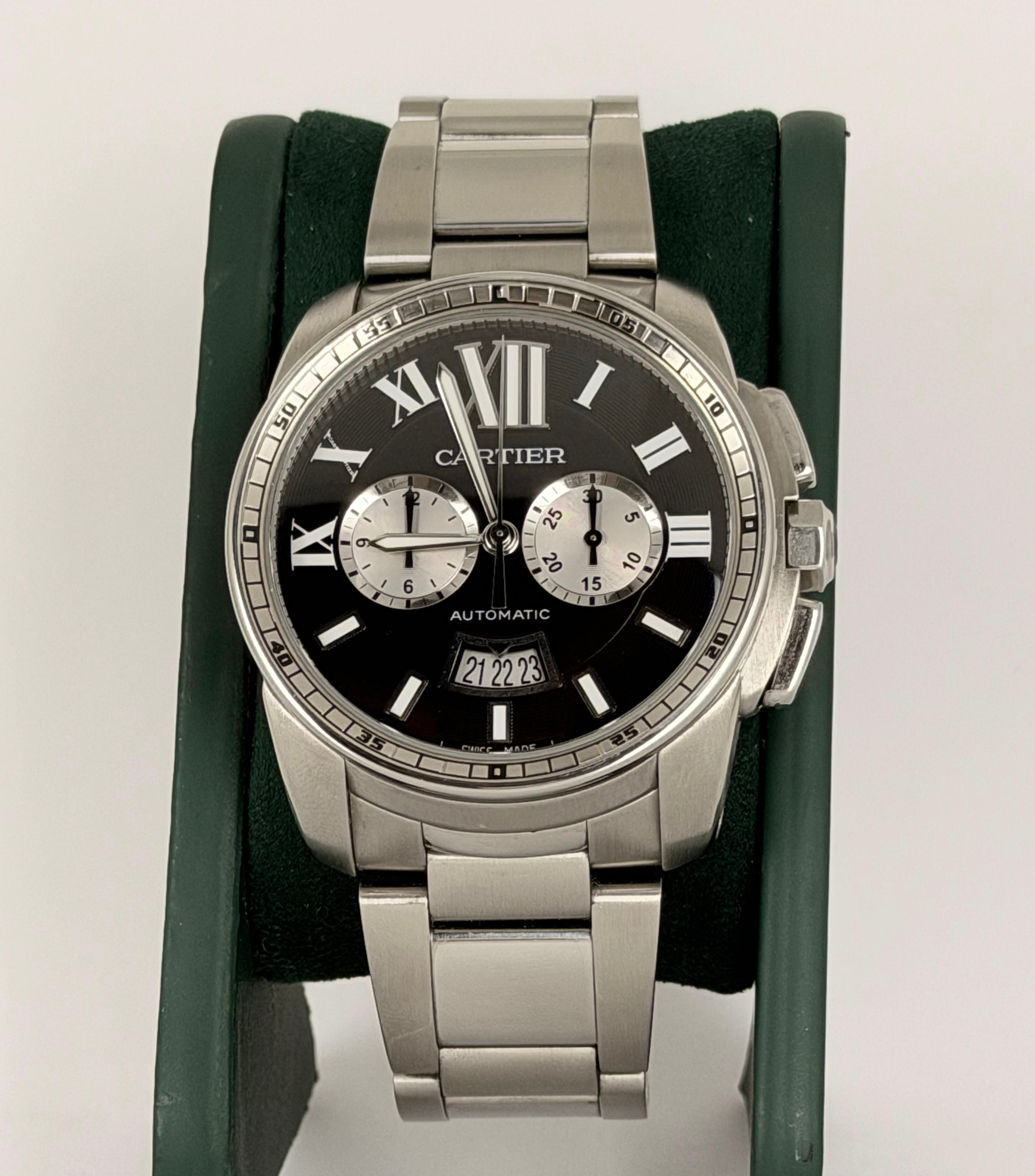 Cartier Calibre de Cartier Chronograph Mit Box und Papieren Wie Neu