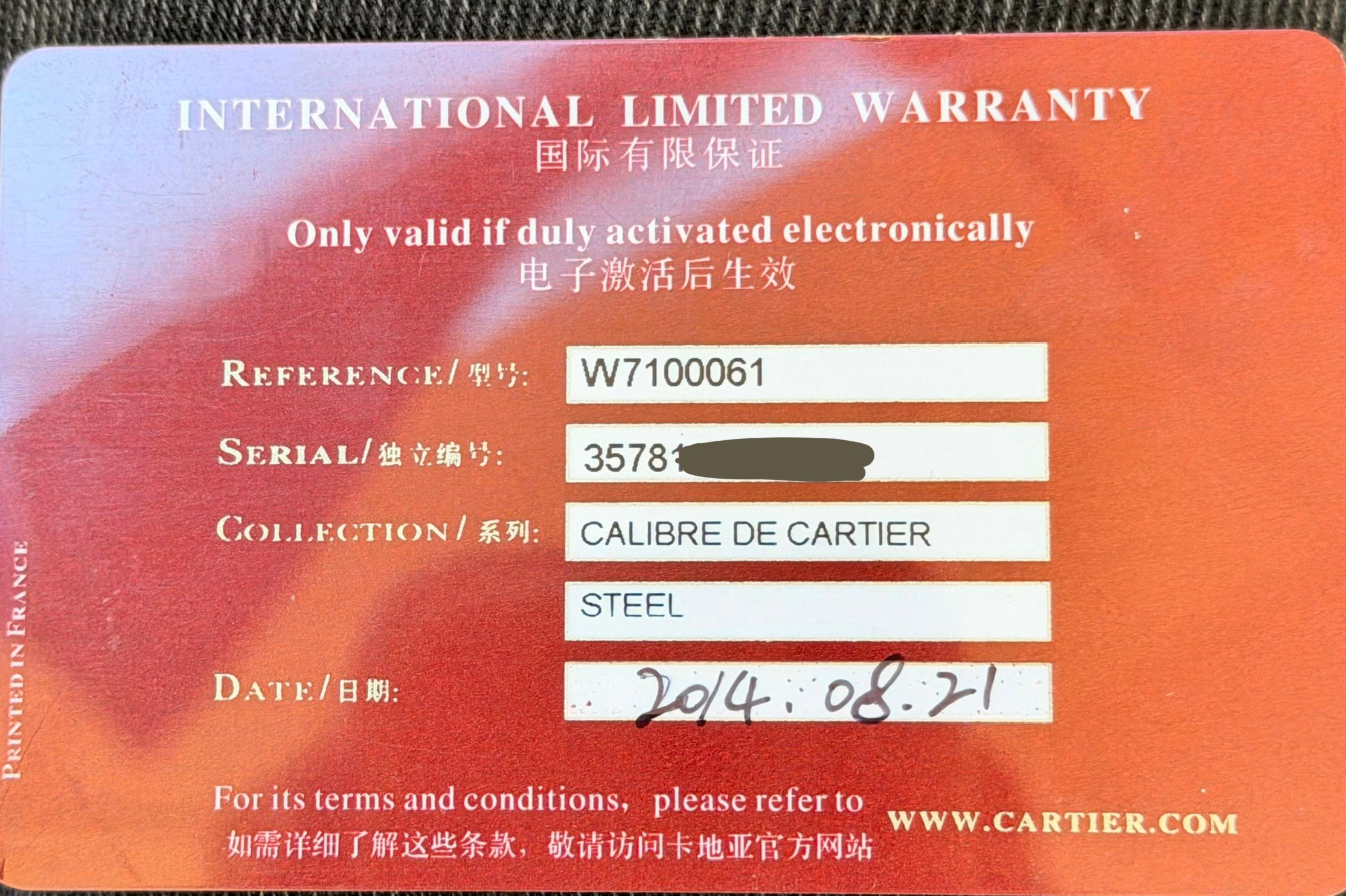 Cartier Calibre de Cartier Chronograph Mit Box und Papieren Wie Neu