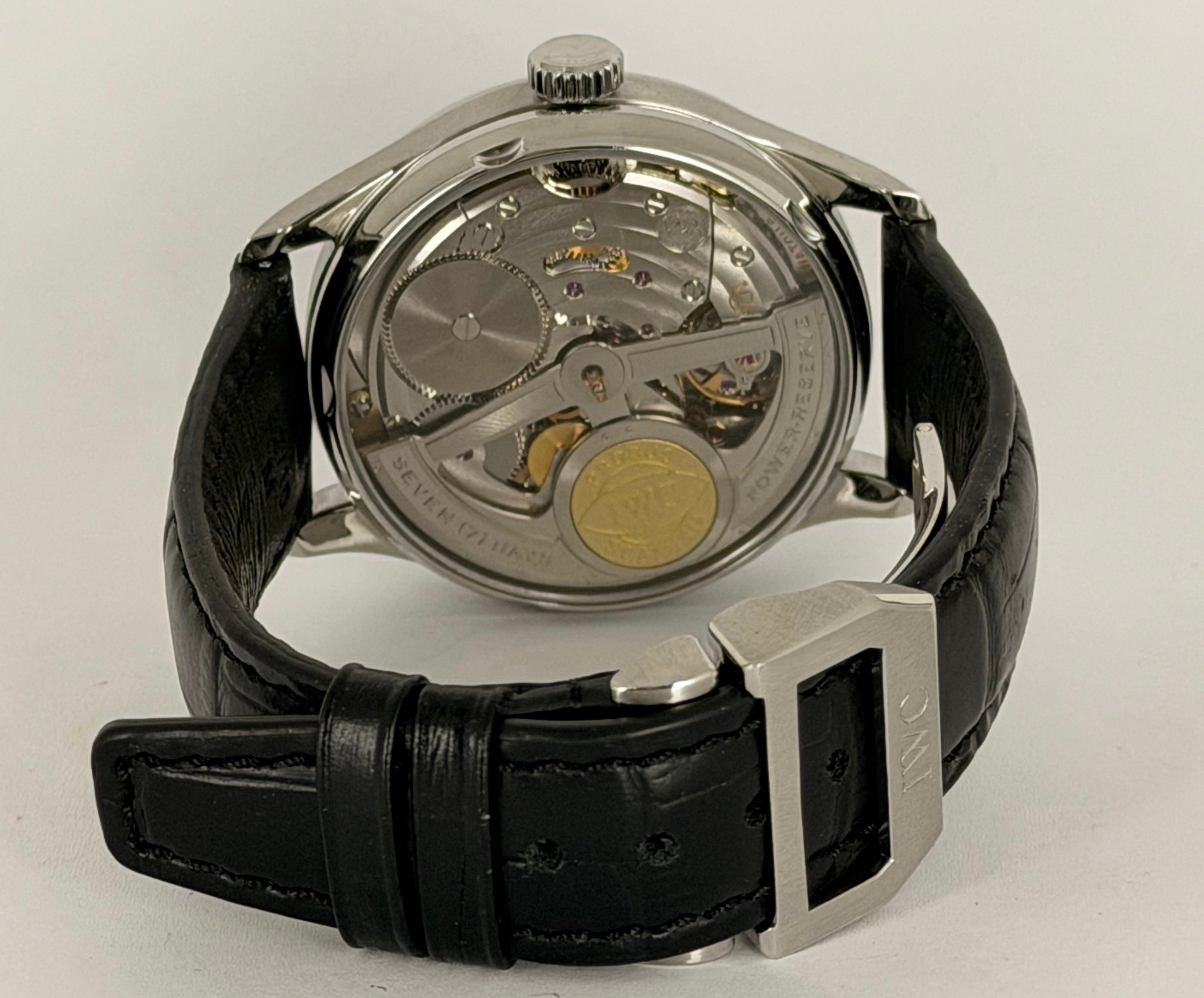 IWC Portuguese Automatic iw5001 7 Tagen Power REserve Scharzes Zifferblat mit Karte