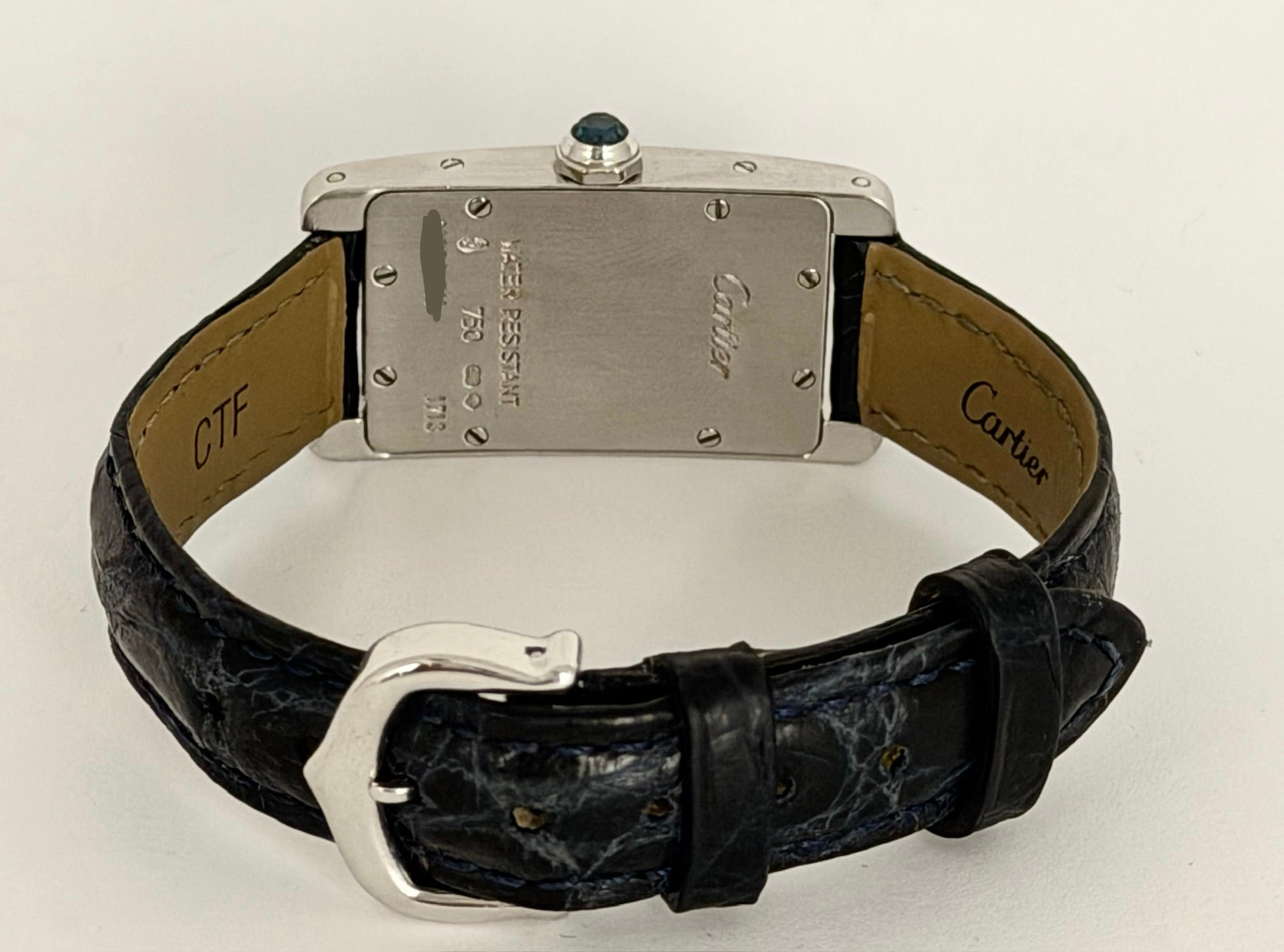 Cartier Tank Américaine Mini Size 18k Weiss Gold Mit Box und Papieren