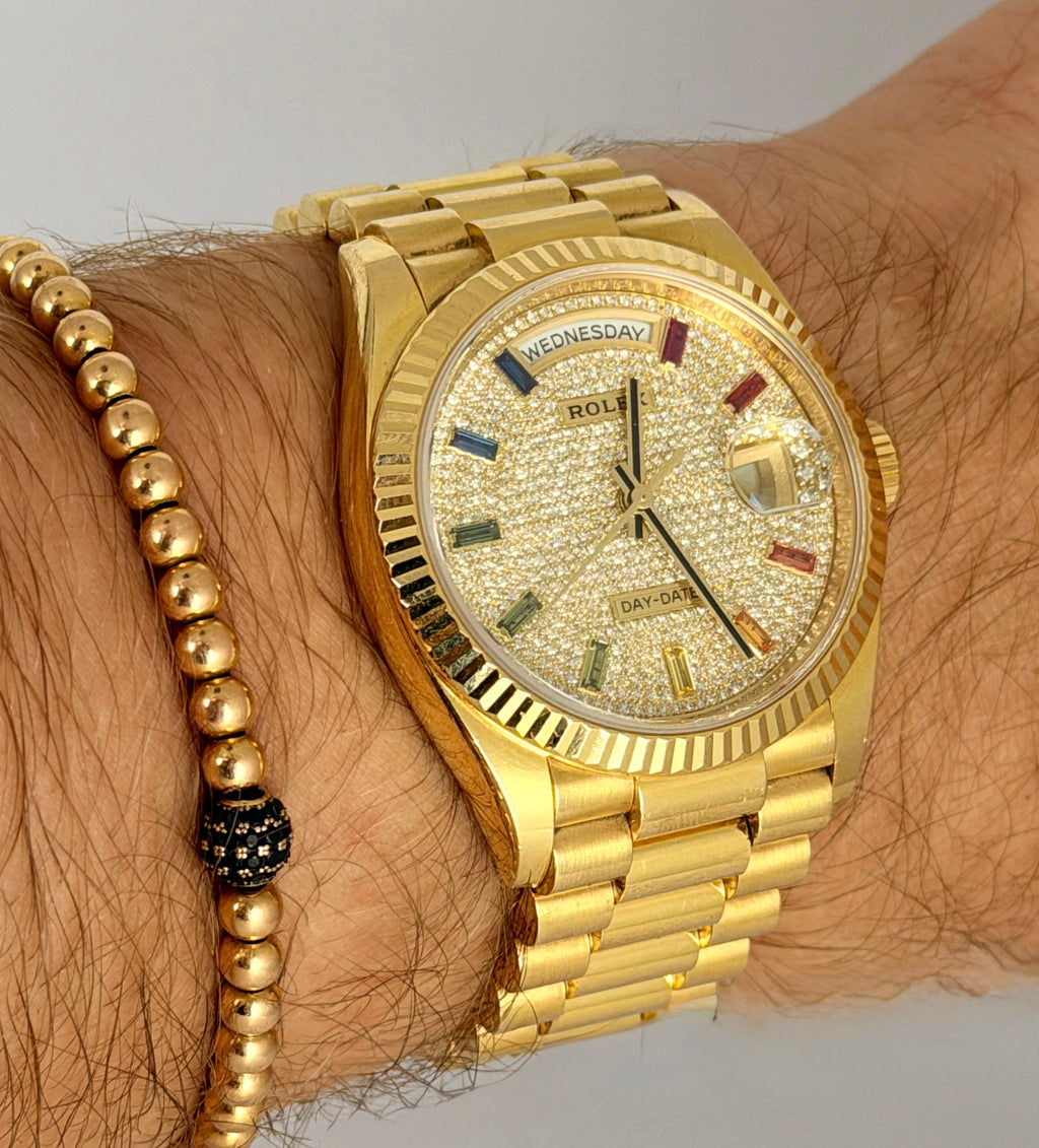 Rolex Day-Date 36 Factory Diamanten Zifferblat Full Set Wie Neu