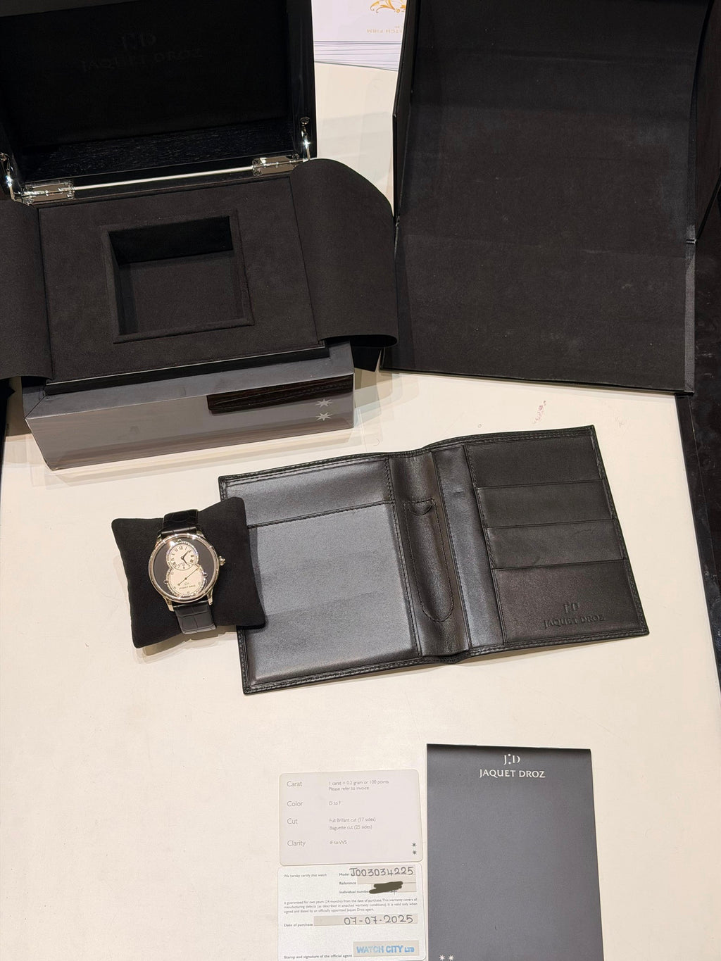 Jaquet-Droz Grande Seconde Diamant-Zifferblatt 18k Weißgold 2025 Full Set ganz neu, ungetragen, NEW