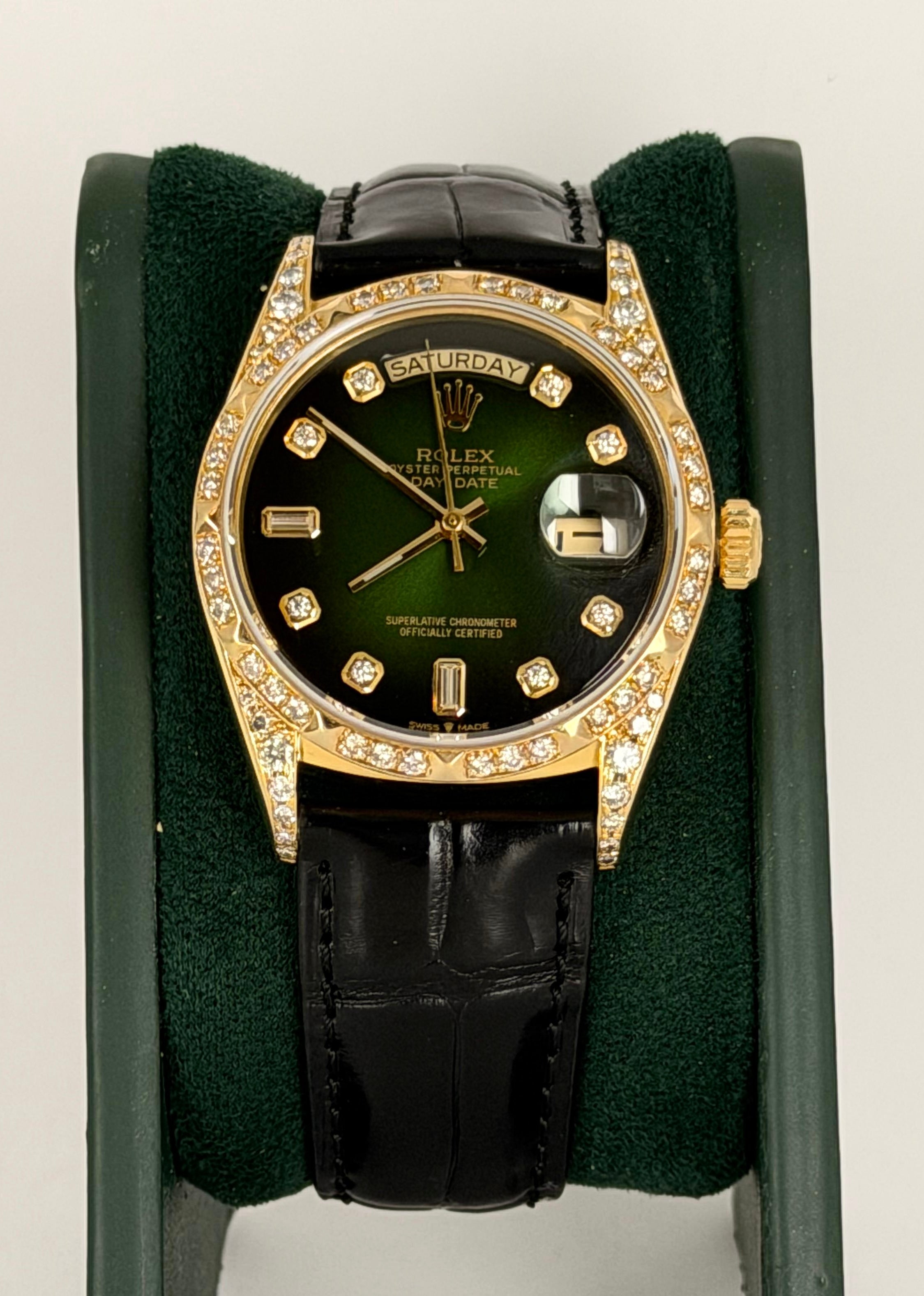 Rolex Day-Date 36 Aftermarket-Diamanten & Zifferblatt, Full Set