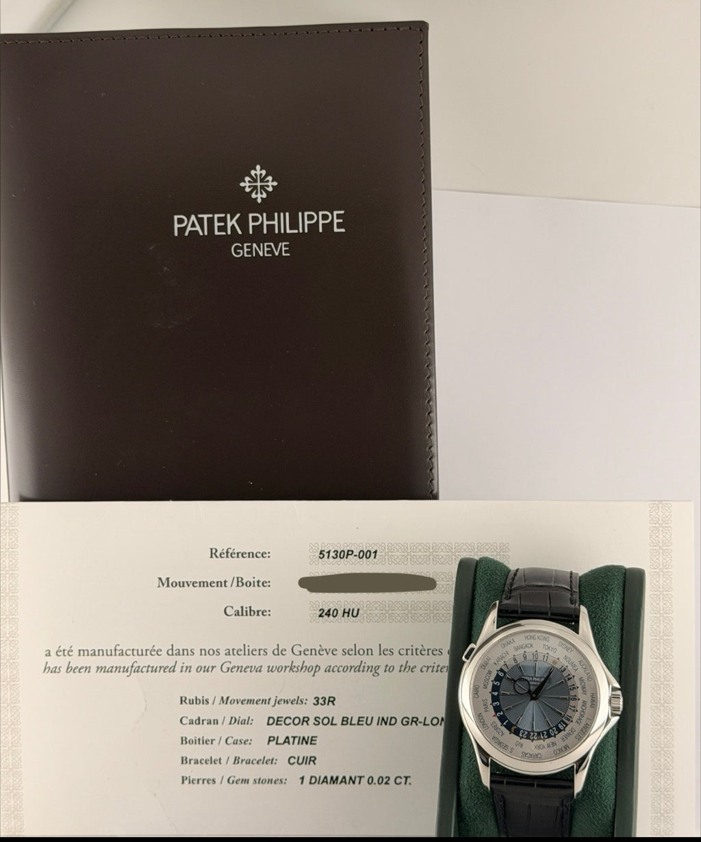 Patek Philippe World Time Platin 2020 Full Set 99% Neu