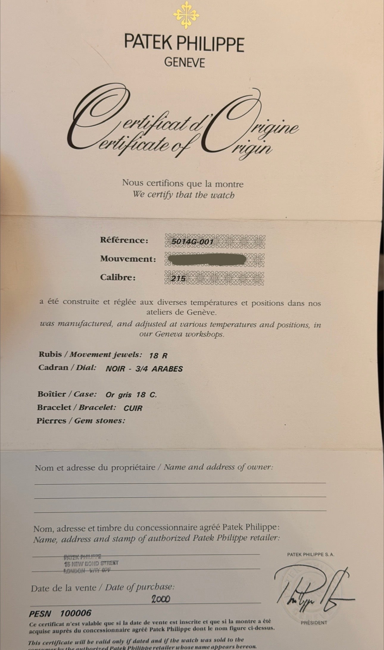 Patek Philippe Gondolo Box und Papeiren Wie Neu Super Zustand