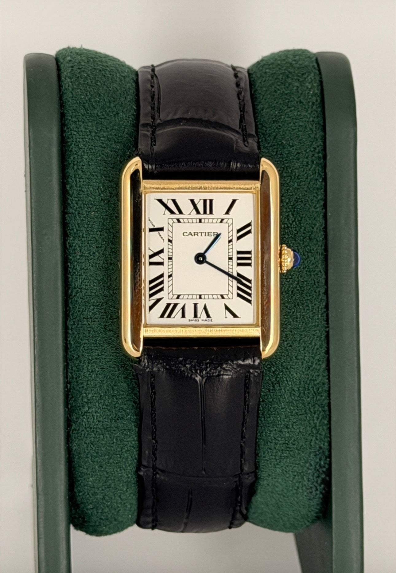 Cartier Tank Solo mit Box und Papieren, 18k-Goldgehäuse, Baujahr 2015