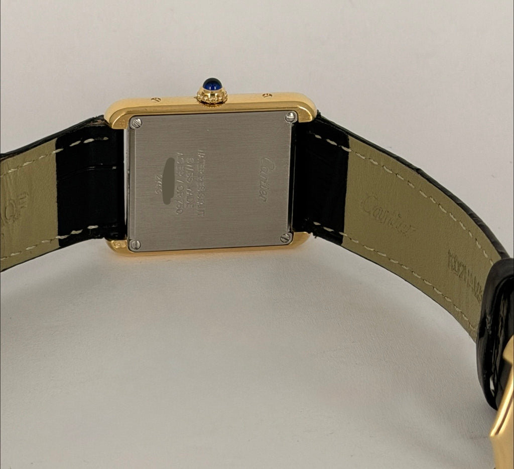 Cartier Tank Solo mit Box und Papieren, 18k-Goldgehäuse, Baujahr 2015