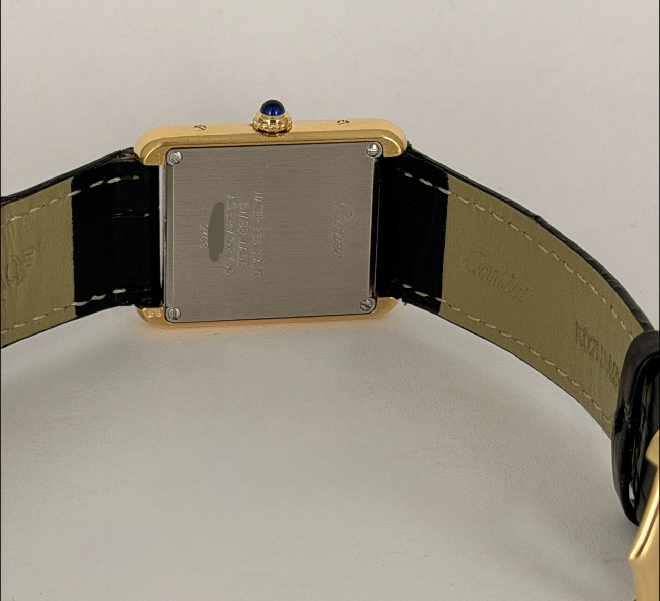Cartier Tank Solo mit Box und Papieren, 18k-Goldgehäuse, Baujahr 2015