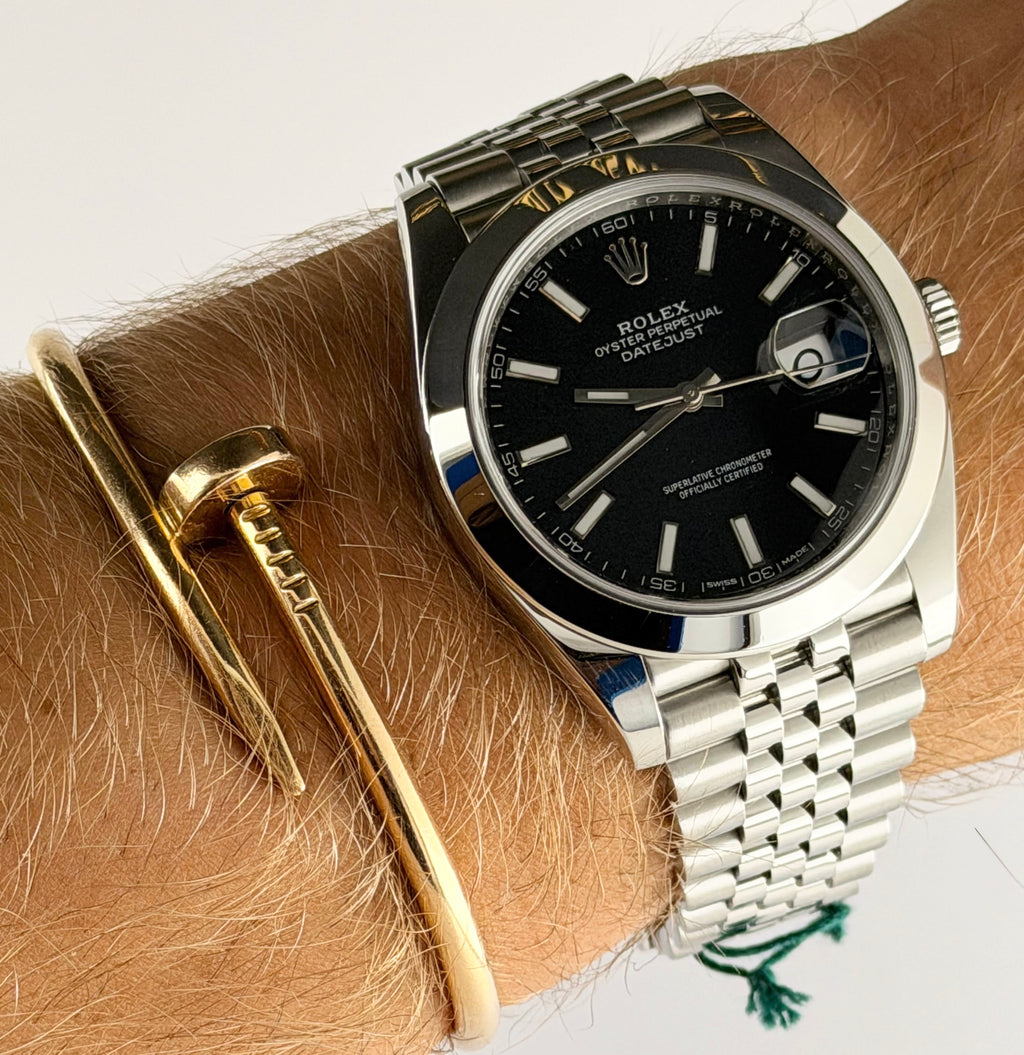 Rolex Datejust 41 mm, schwarzes Zifferblatt, 2017, wie neu, Jubilee