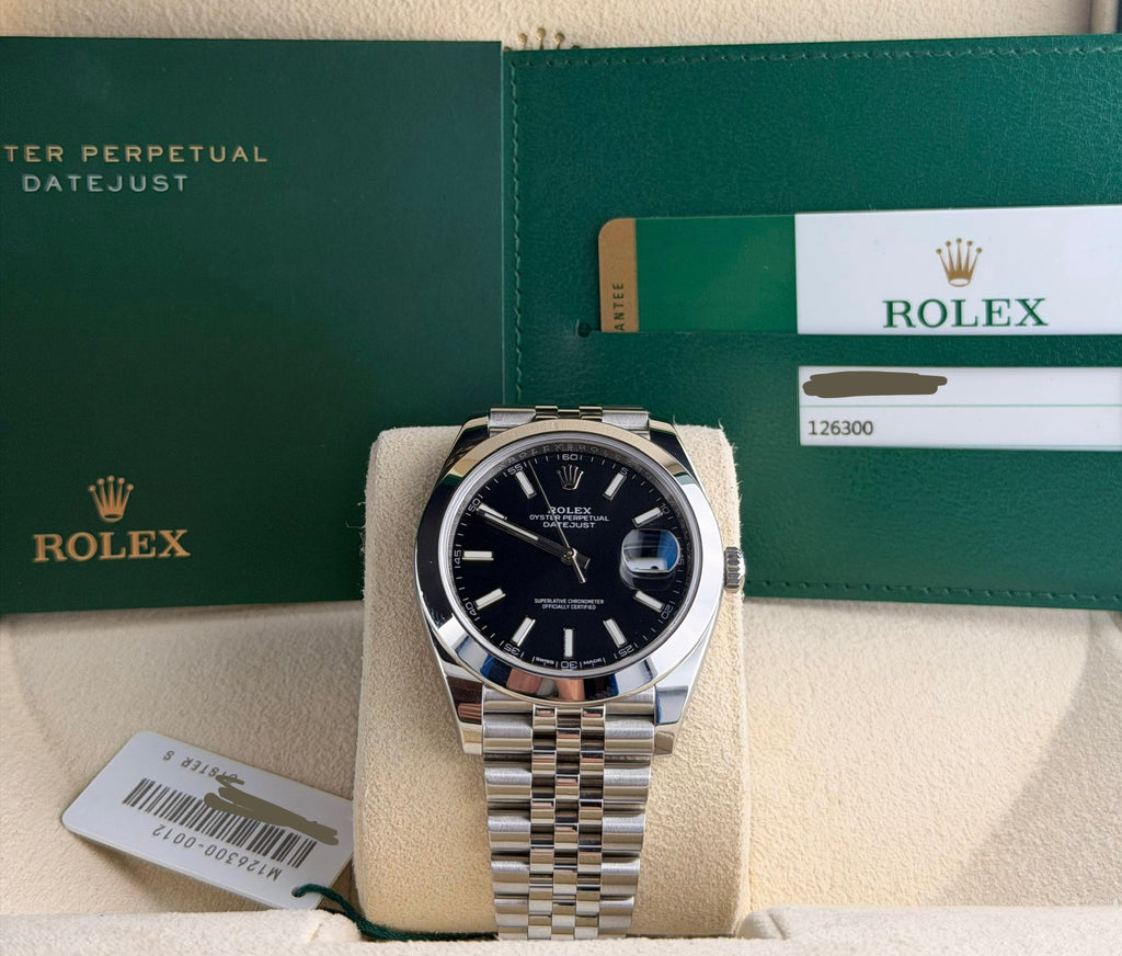 Rolex Datejust 41 mm, schwarzes Zifferblatt, 2017, wie neu, Jubilee