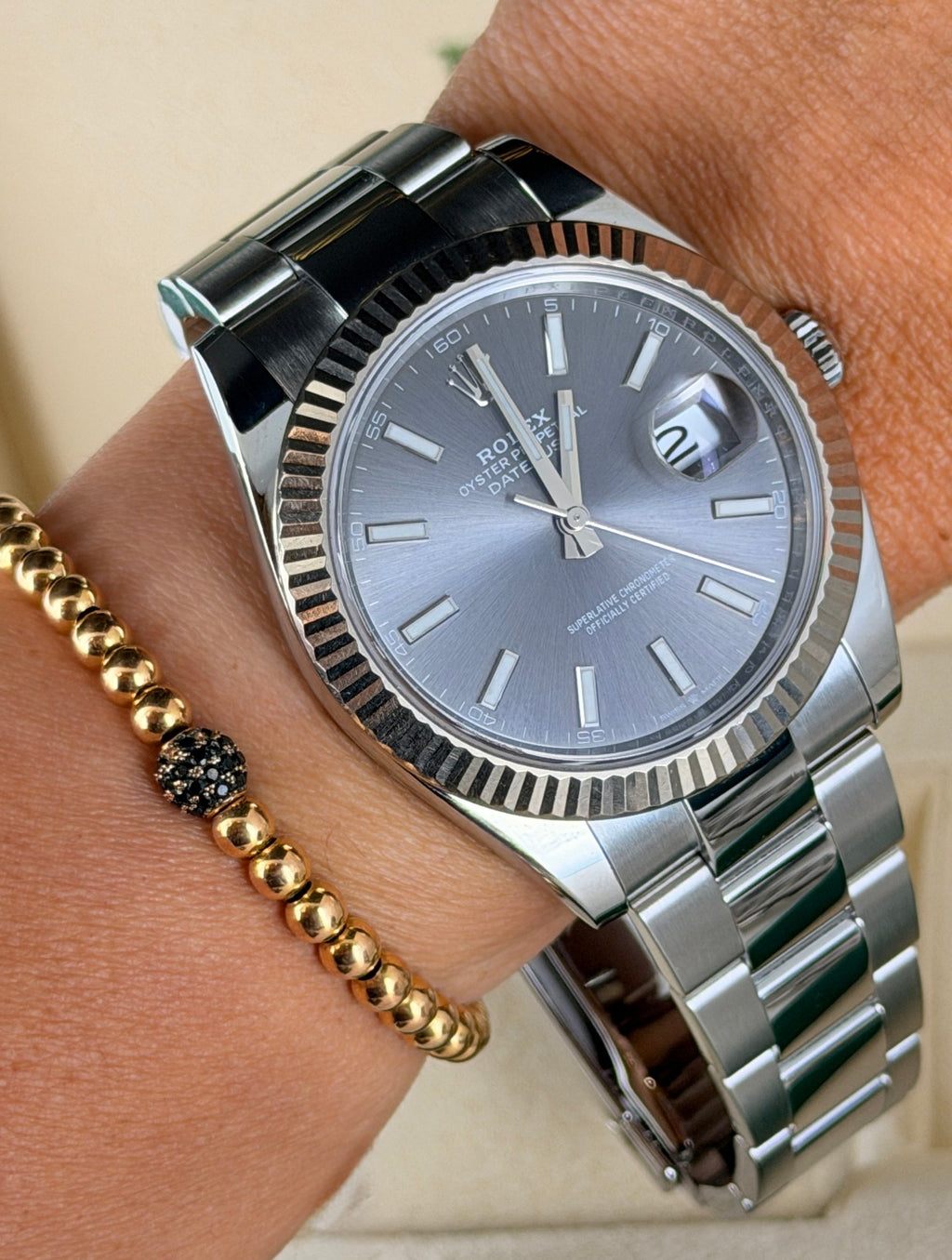 Rolex Datejust 41 Rhodium Zifferblat Wie Neu Zustand