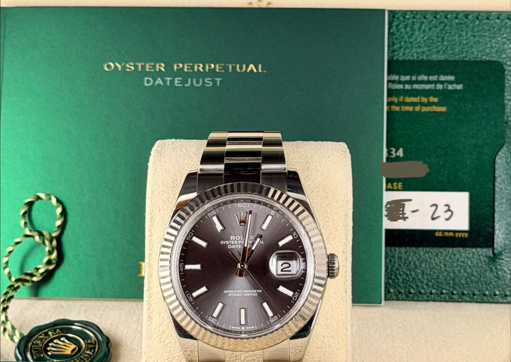 Rolex Datejust 41 Rhodium Zifferblat Wie Neu Zustand