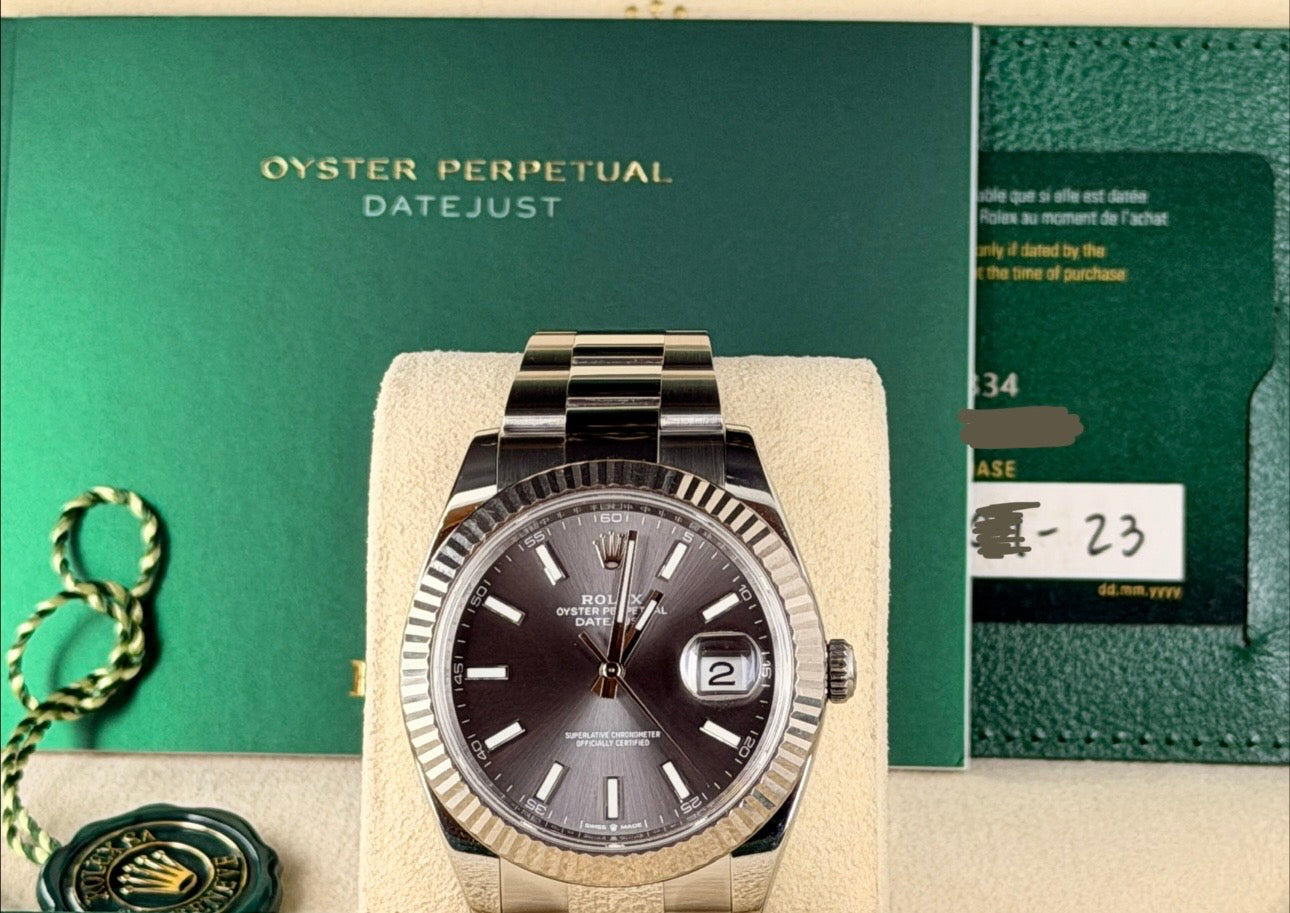 Rolex Datejust 41 Rhodium Zifferblat Wie Neu Zustand