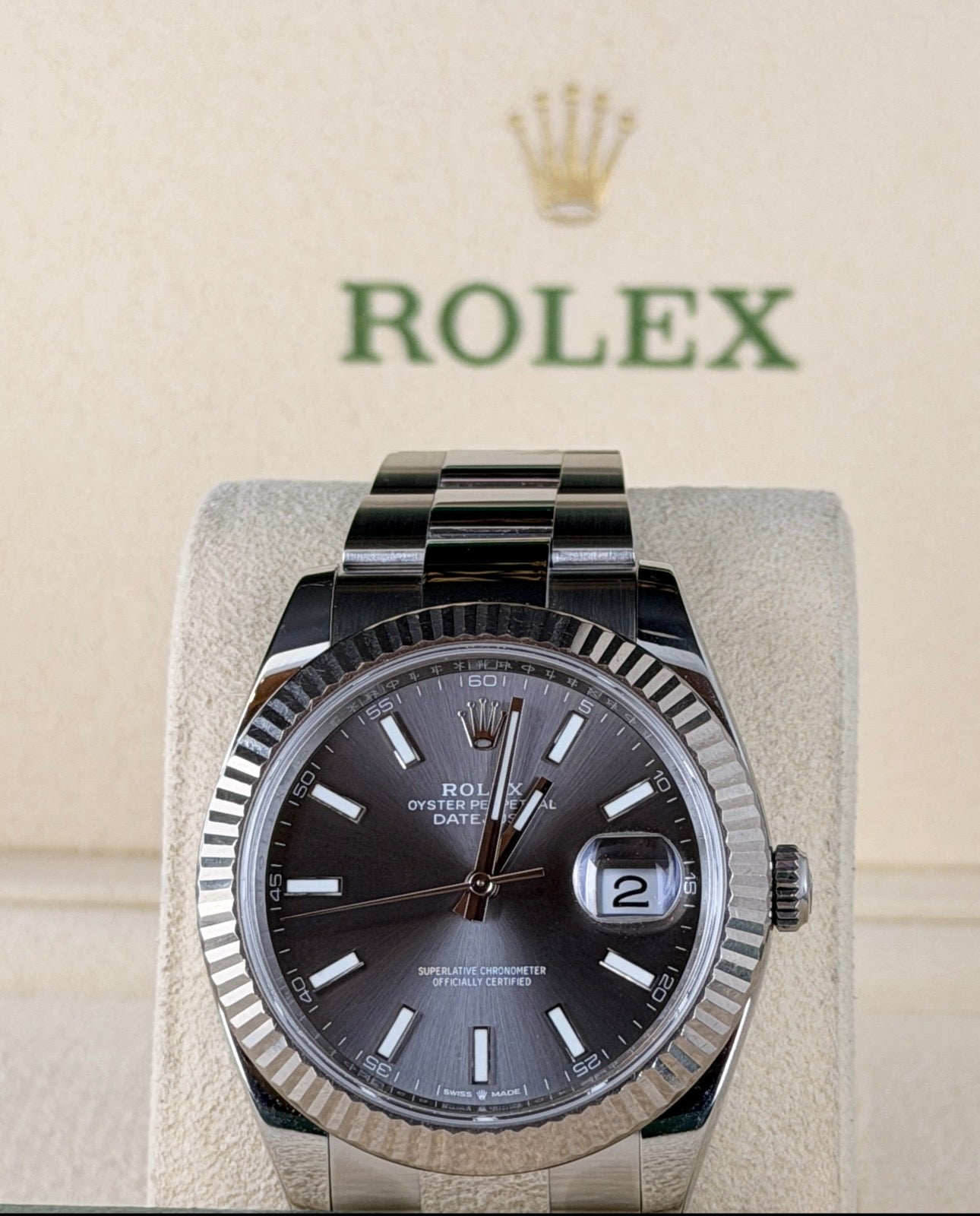 Rolex Datejust 41 Rhodium Zifferblat Wie Neu Zustand
