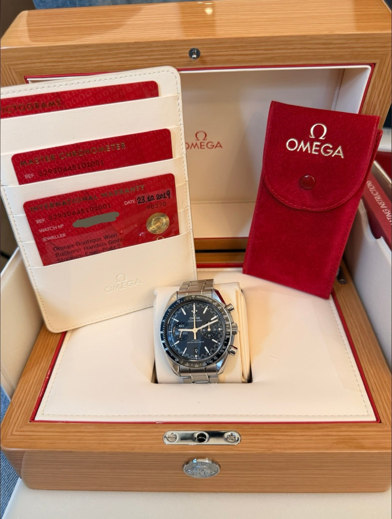 Omega Speedmaster Racing Master Full Set nach Service bei Omega