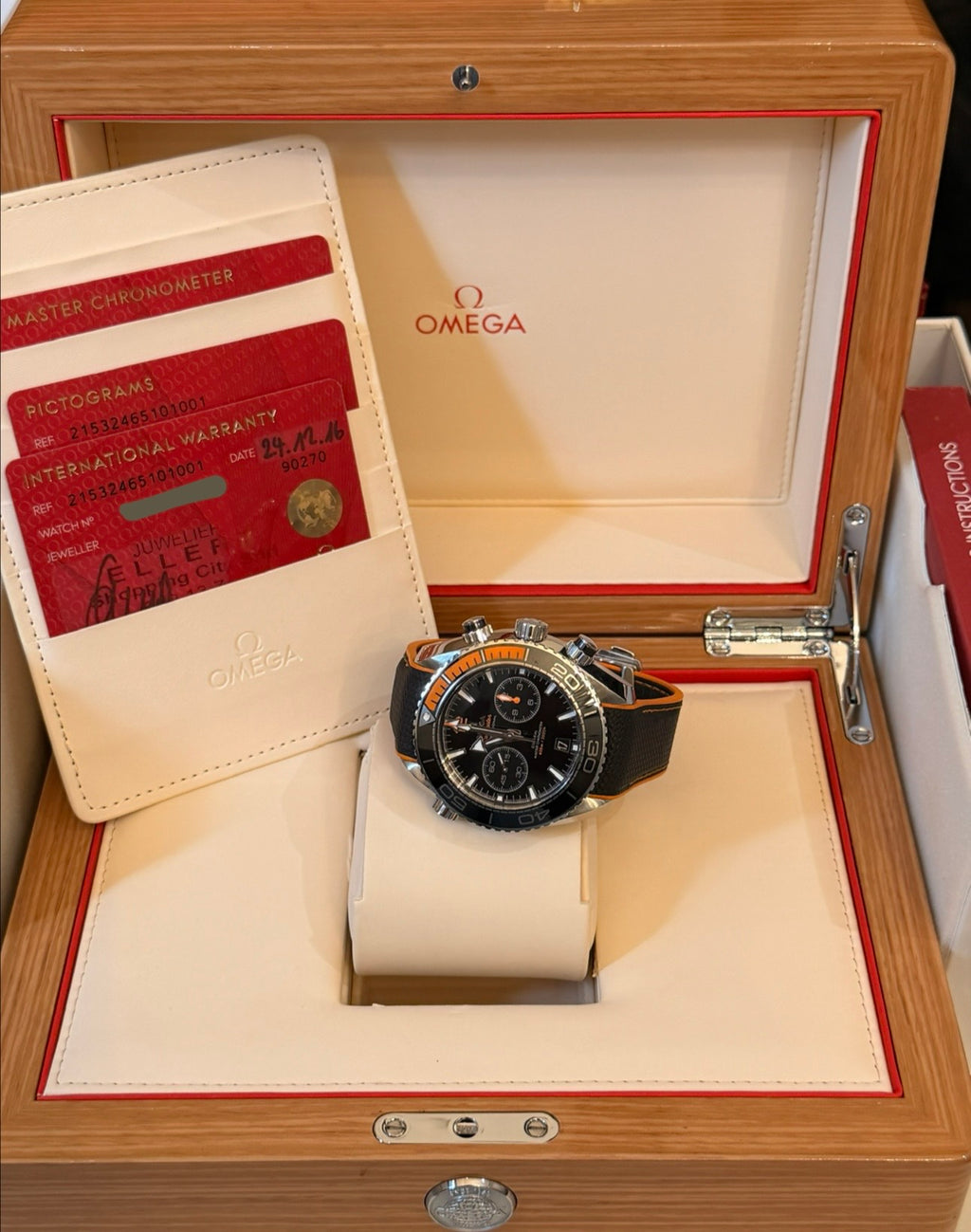 Omega Seamaster Planet Ocean Chronograph Full Set Wie Neu Zustand