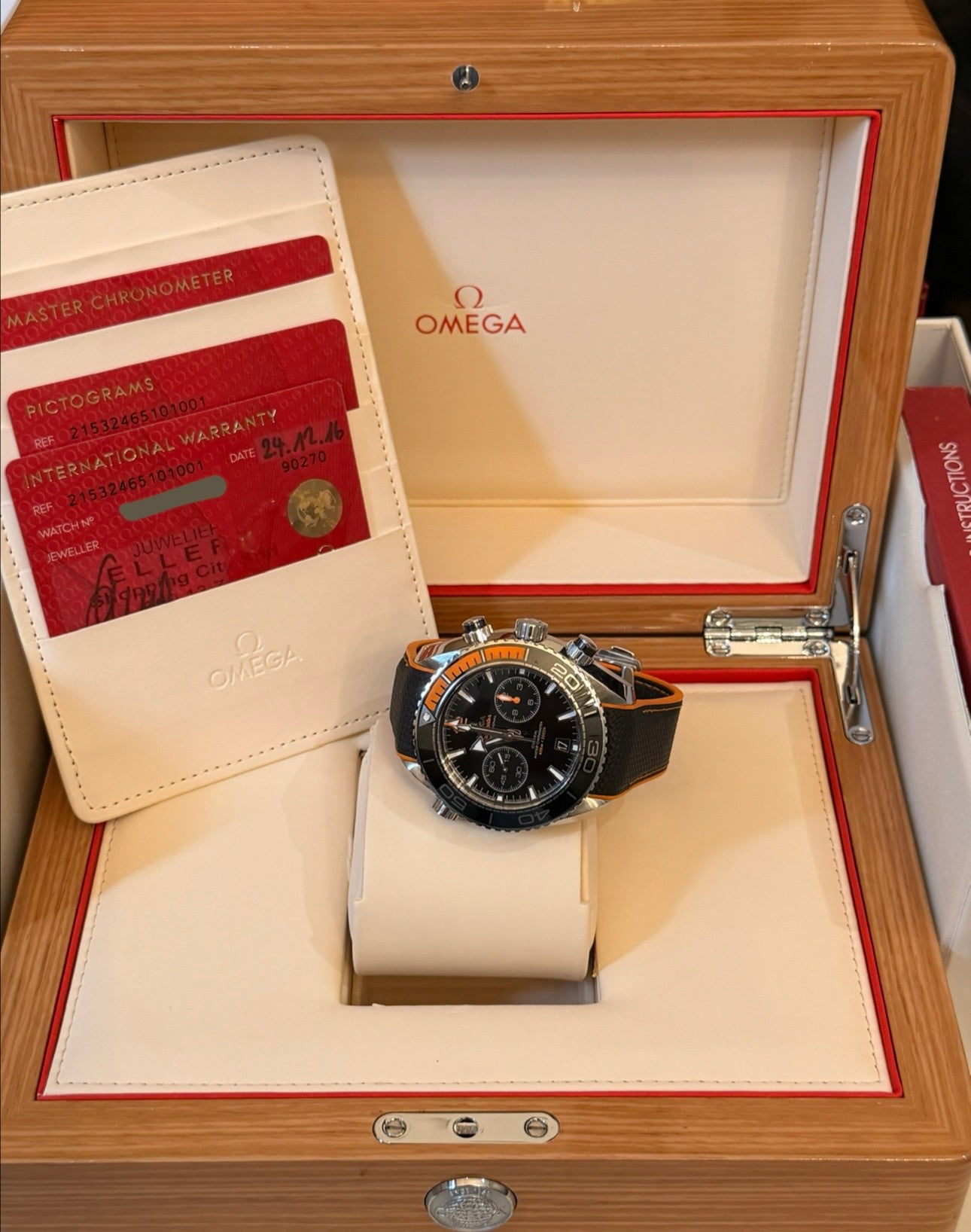 Omega Seamaster Planet Ocean Chronograph Full Set Wie Neu Zustand
