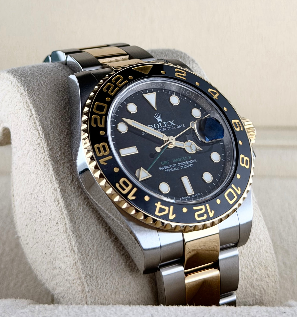 Rolex GMT-Master II Edelstahl & 18K Gold, wie neu, 2015, Full Set