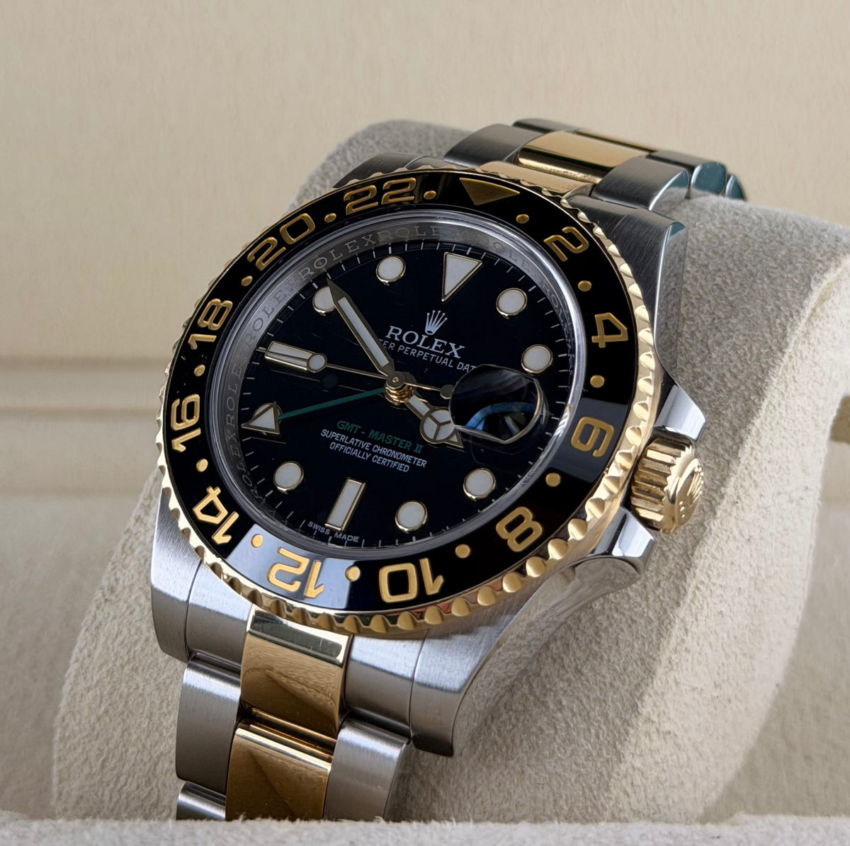 Rolex GMT-Master II Edelstahl & 18K Gold, wie neu, 2015, Full Set