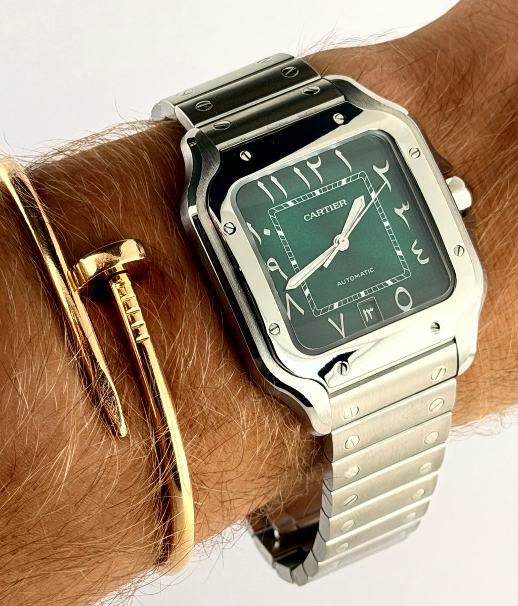 Cartier Santos Originales arabisches Zifferblatt Sonderanfertigung Arabisches Zifferblatt & Datum Full Set 2026