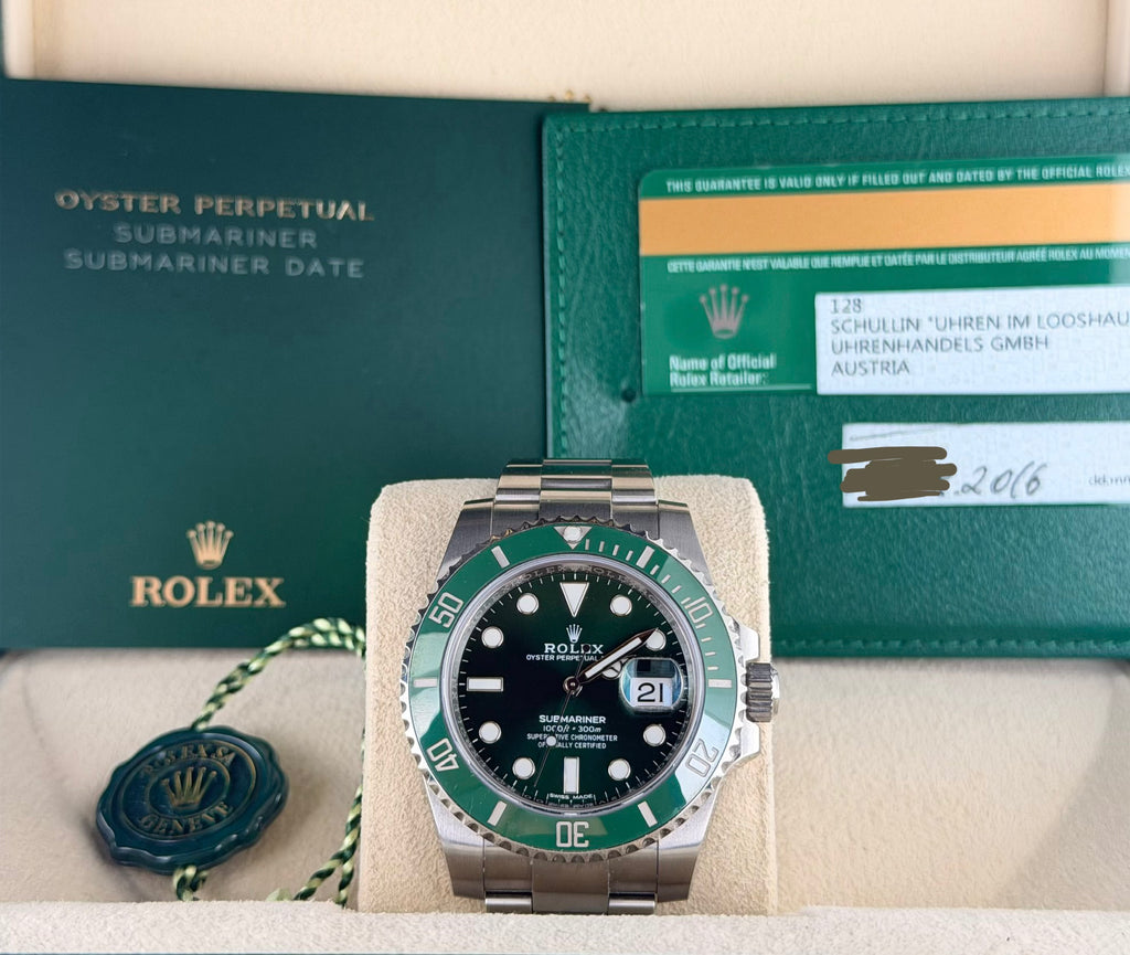 Rolex Submariner Date Hulk, unpoliert, 2016, LC Österreich, im kompletten Set, neuwertig