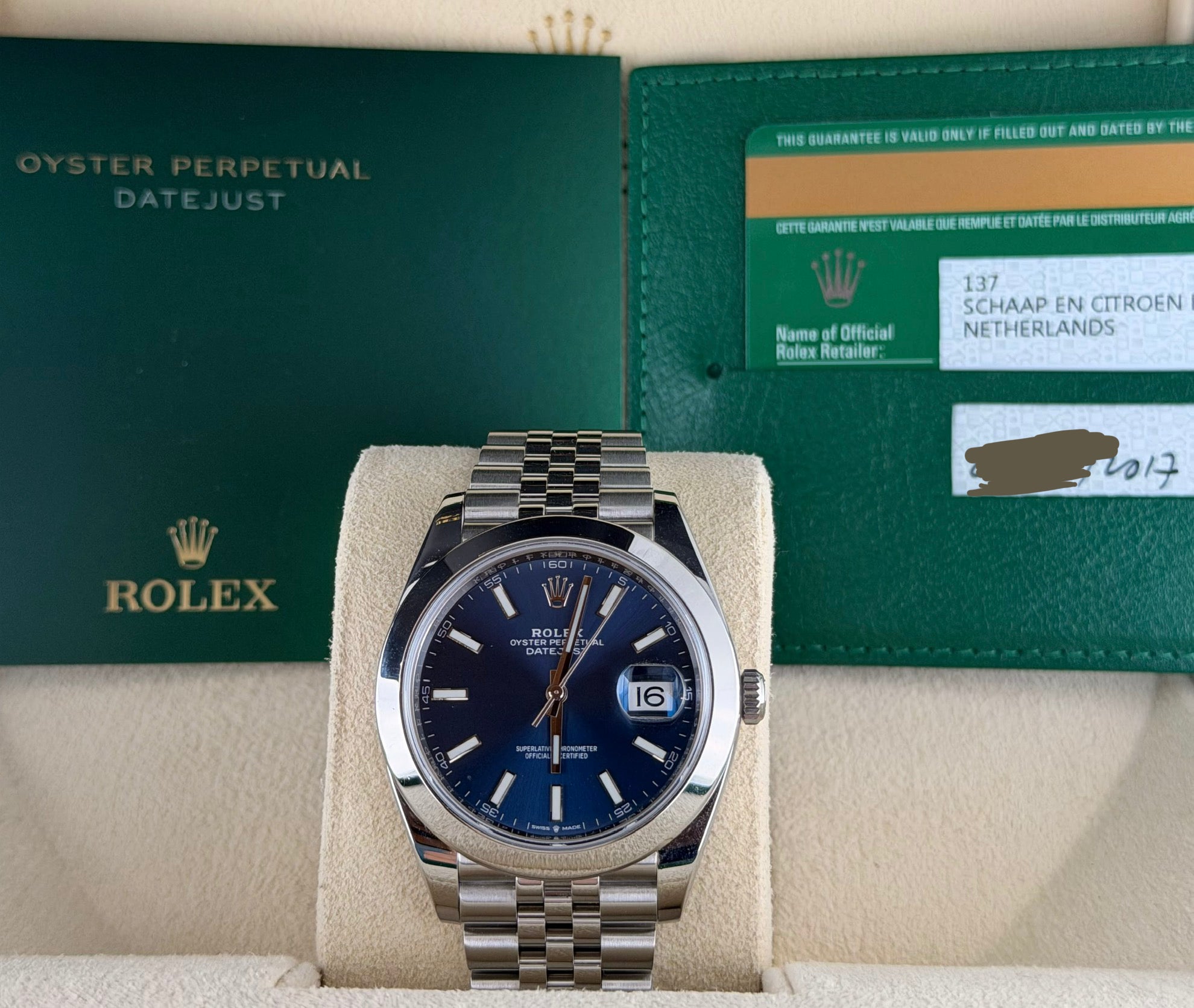 Rolex Datejust 41 mm, komplettes Set, neuwertig nach hauseigenem Service