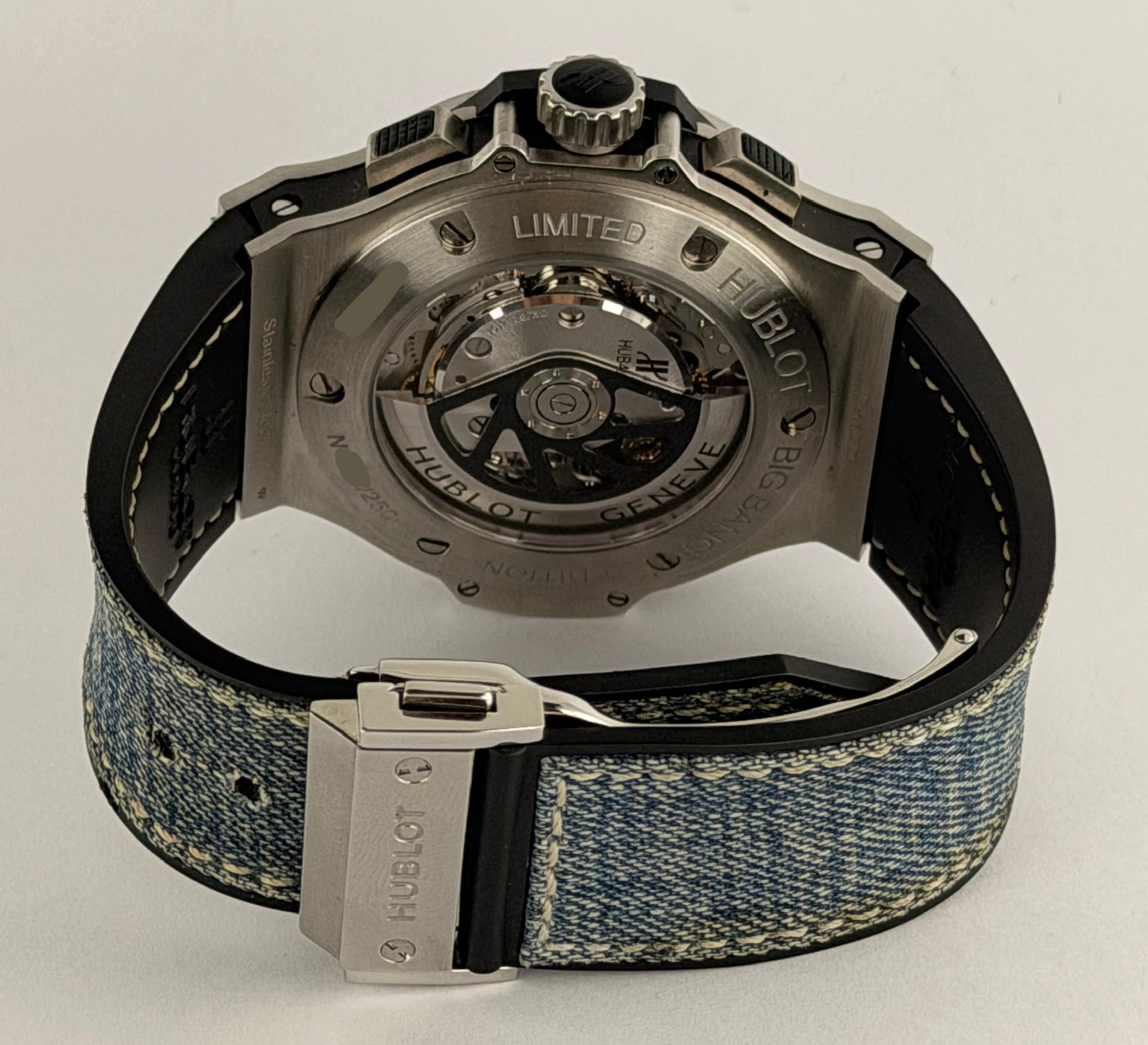 Hublot Big Bang Jeans 44 mm, Box und Papiere, neuwertiger Zustand nach hauseigenem Service