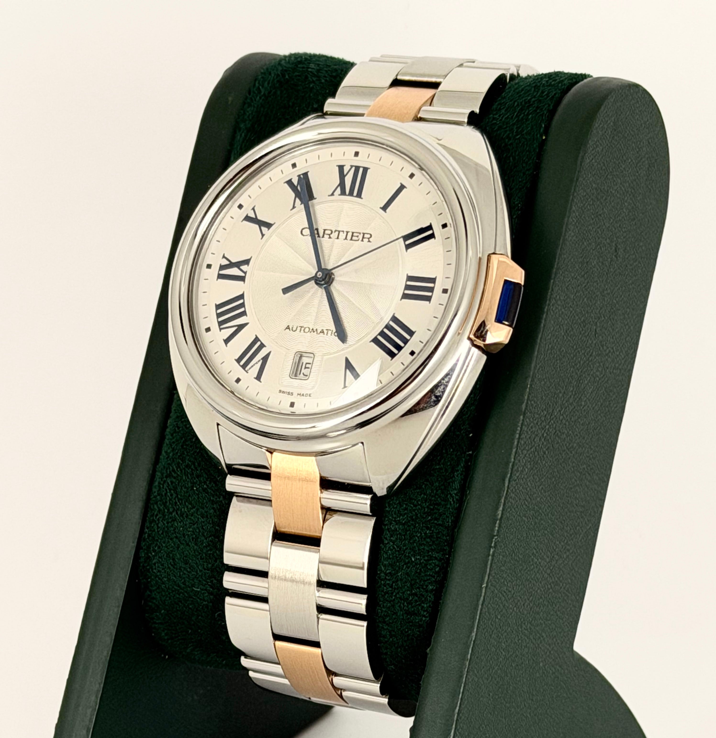 Cartier Clé de Cartier 18K Gold und Edelstahl Herrenuhr Clé de Cartier Komplettset wie neu