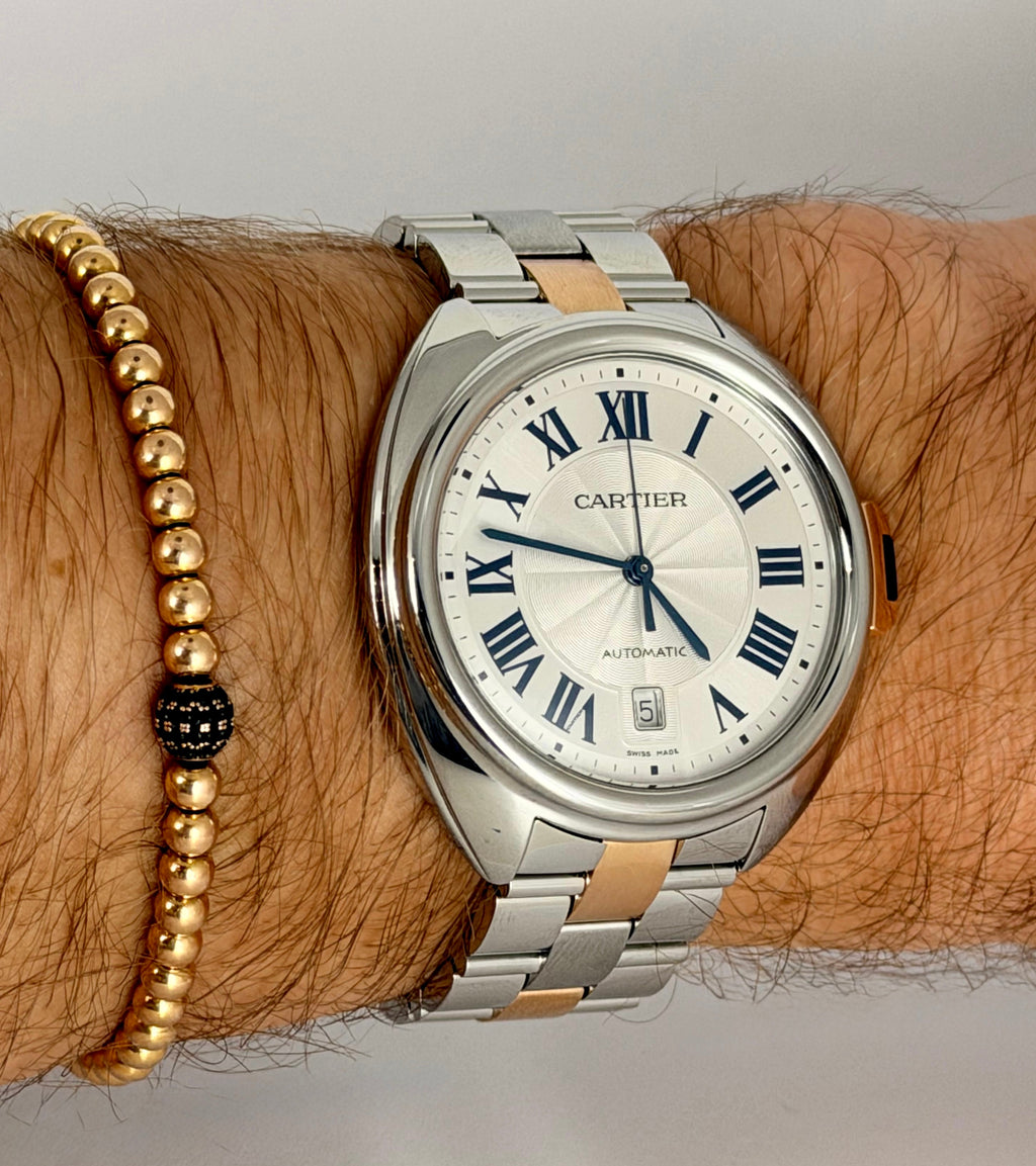 Cartier Clé de Cartier 18K Gold und Edelstahl Herrenuhr Clé de Cartier Komplettset wie neu