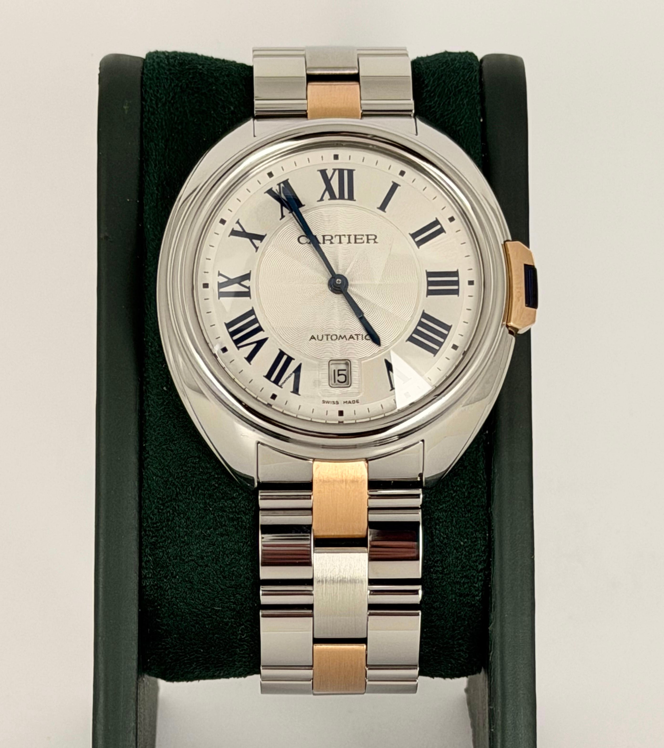 Cartier Clé de Cartier 18K Gold und Edelstahl Herrenuhr Clé de Cartier Komplettset wie neu