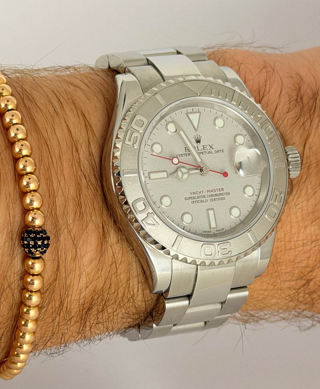 Rolex Yacht-Master 40 Platinlünette Full Set, neuwertiger Zustand