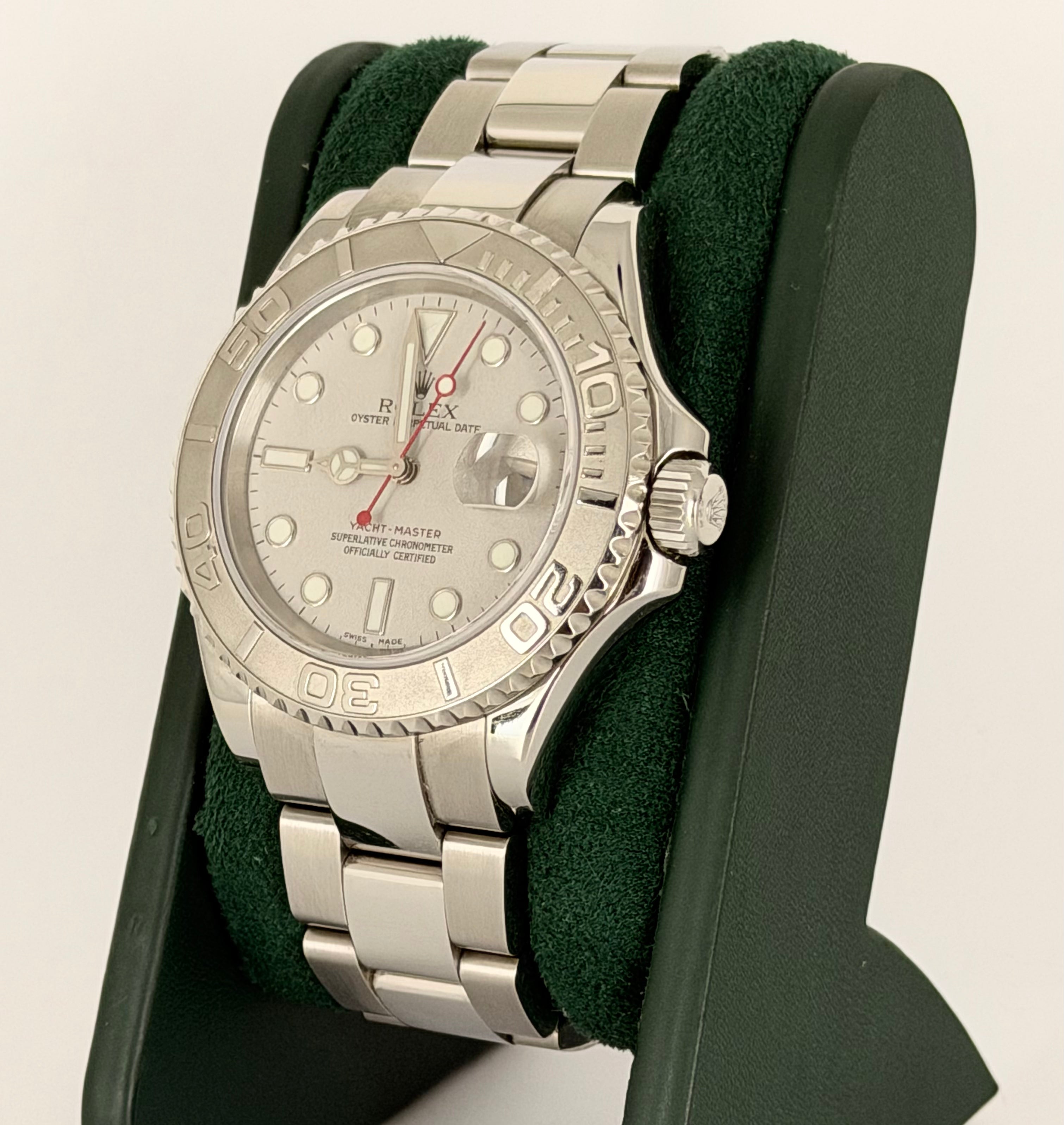 Rolex Yacht-Master 40 Platinlünette Full Set, neuwertiger Zustand
