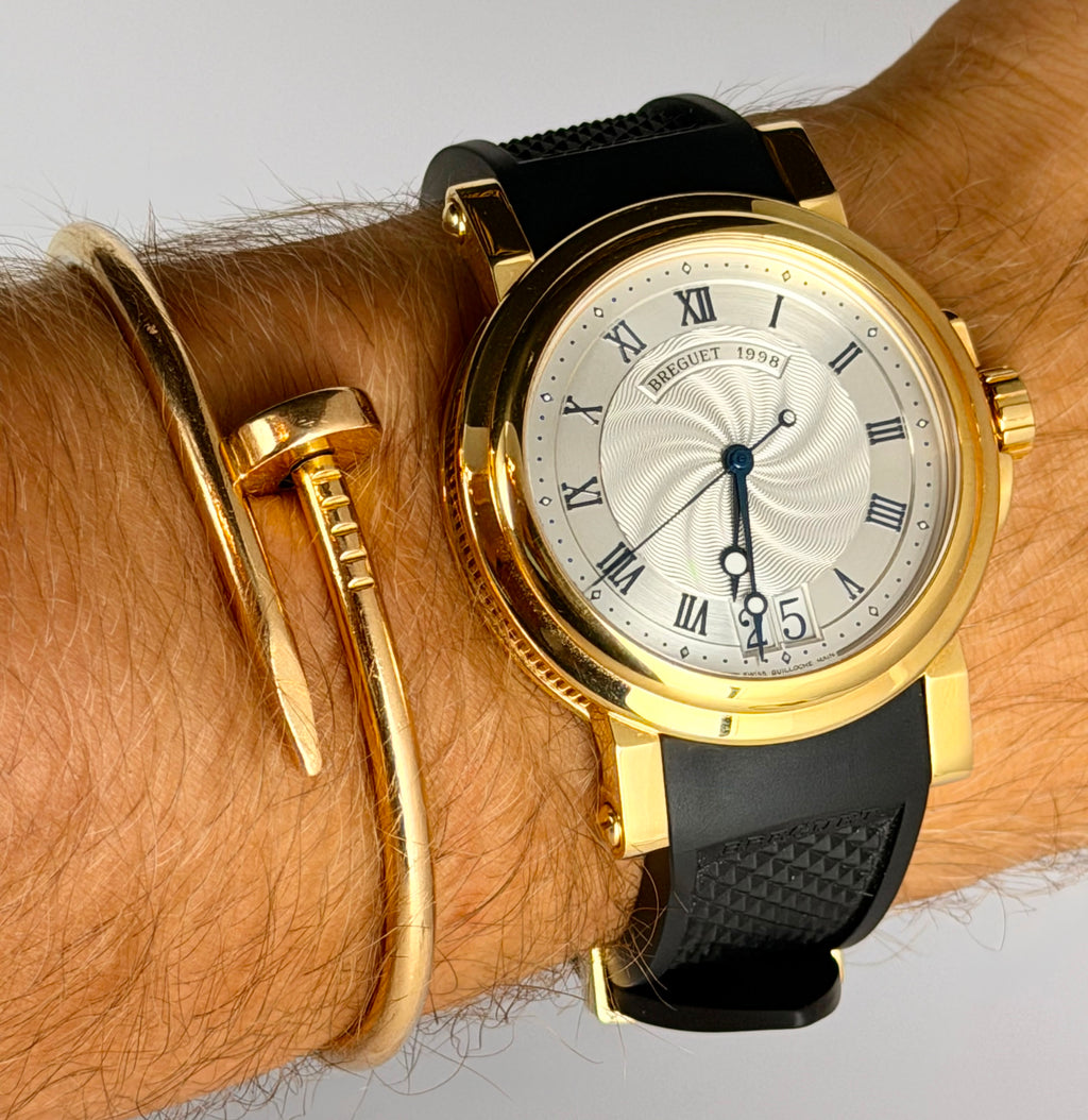 Breguet Marine Big Date 18K Gold Box and Papers Like New