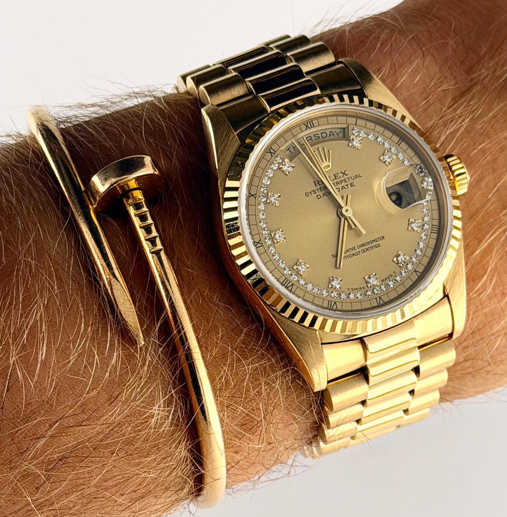 Rolex Day-Date 36 Original String Dial Box and Service Papers
