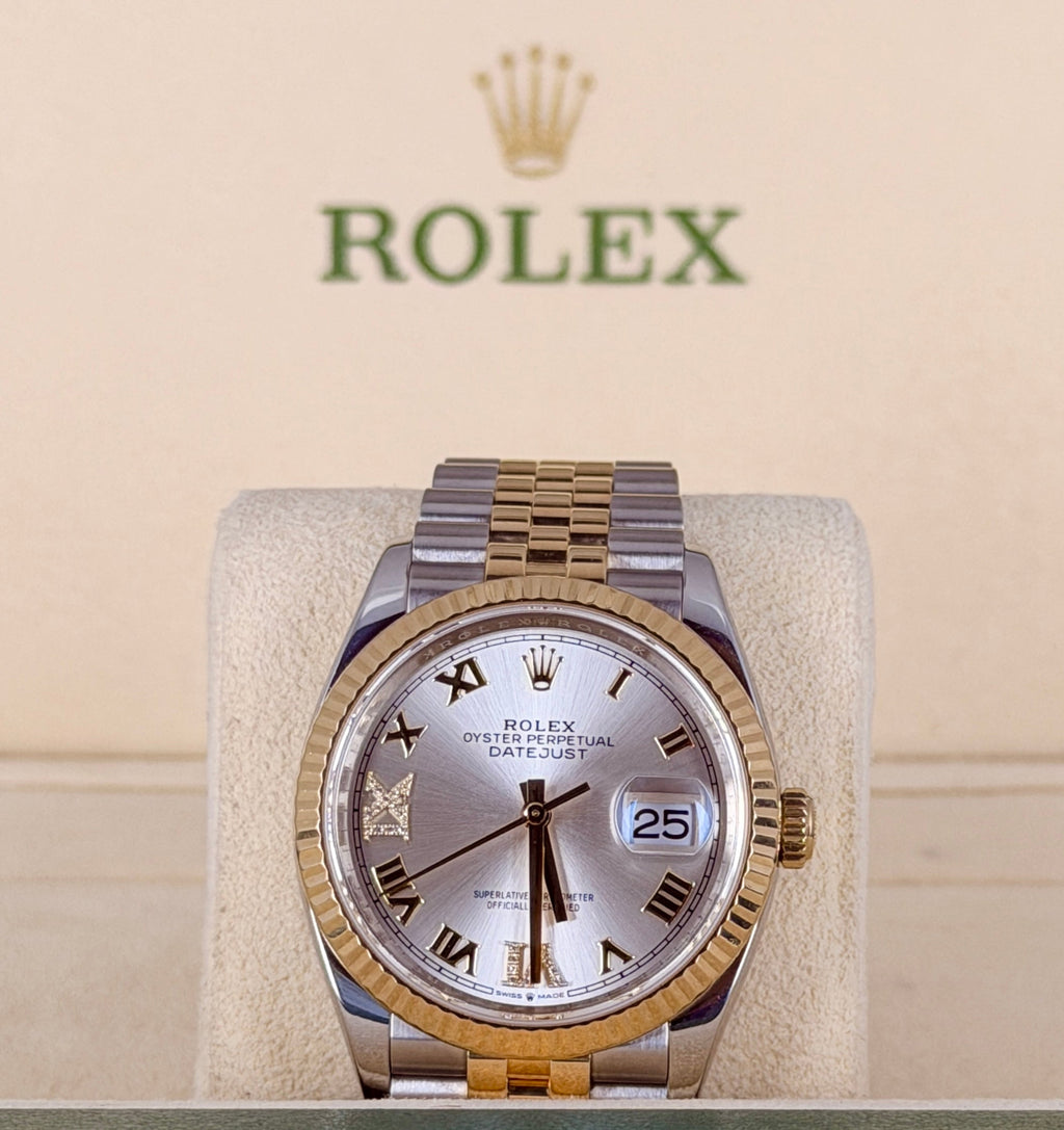 Rolex Datejust 36, Diamant-Zifferblatt, Komplettset 2021, wie neu