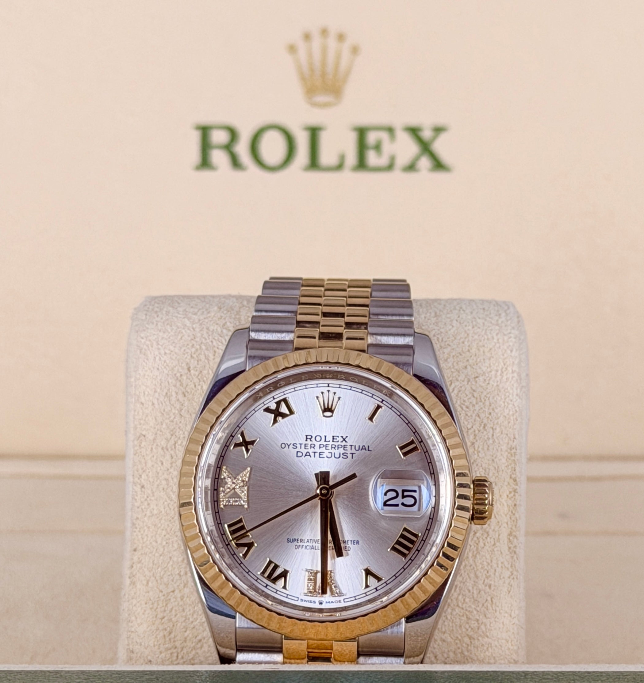 Rolex Datejust 36, Diamant-Zifferblatt, Komplettset 2021, wie neu