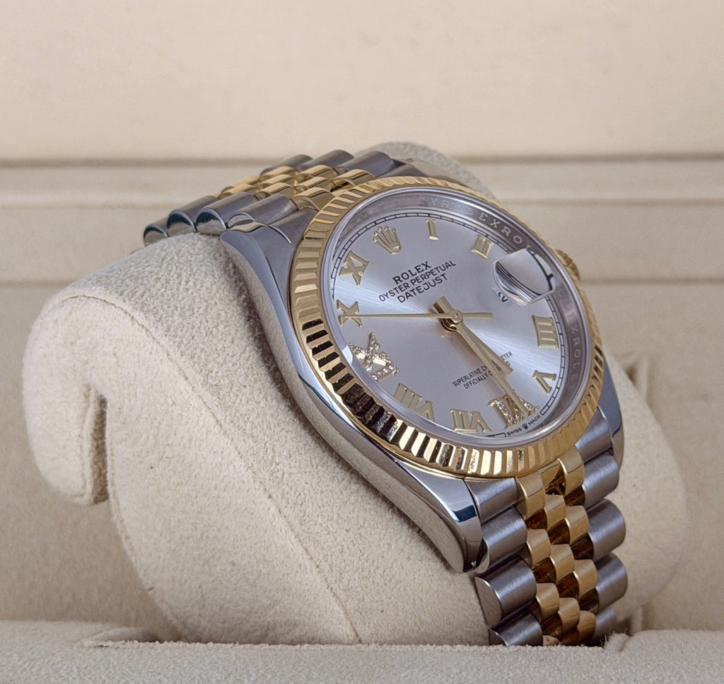 Rolex Datejust 36, Diamant-Zifferblatt, Komplettset 2021, wie neu
