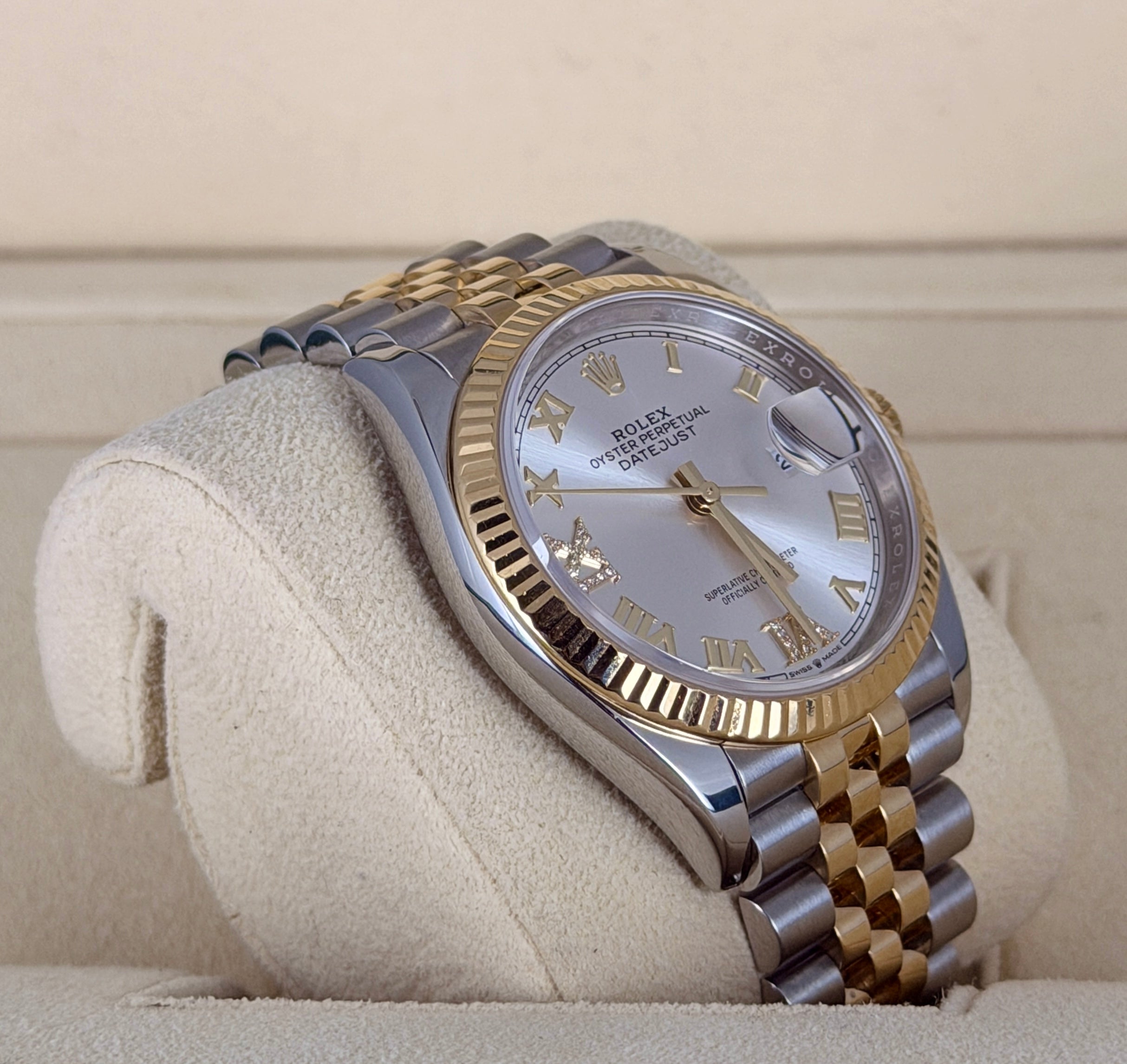 Rolex Datejust 36, Diamant-Zifferblatt, Komplettset 2021, wie neu