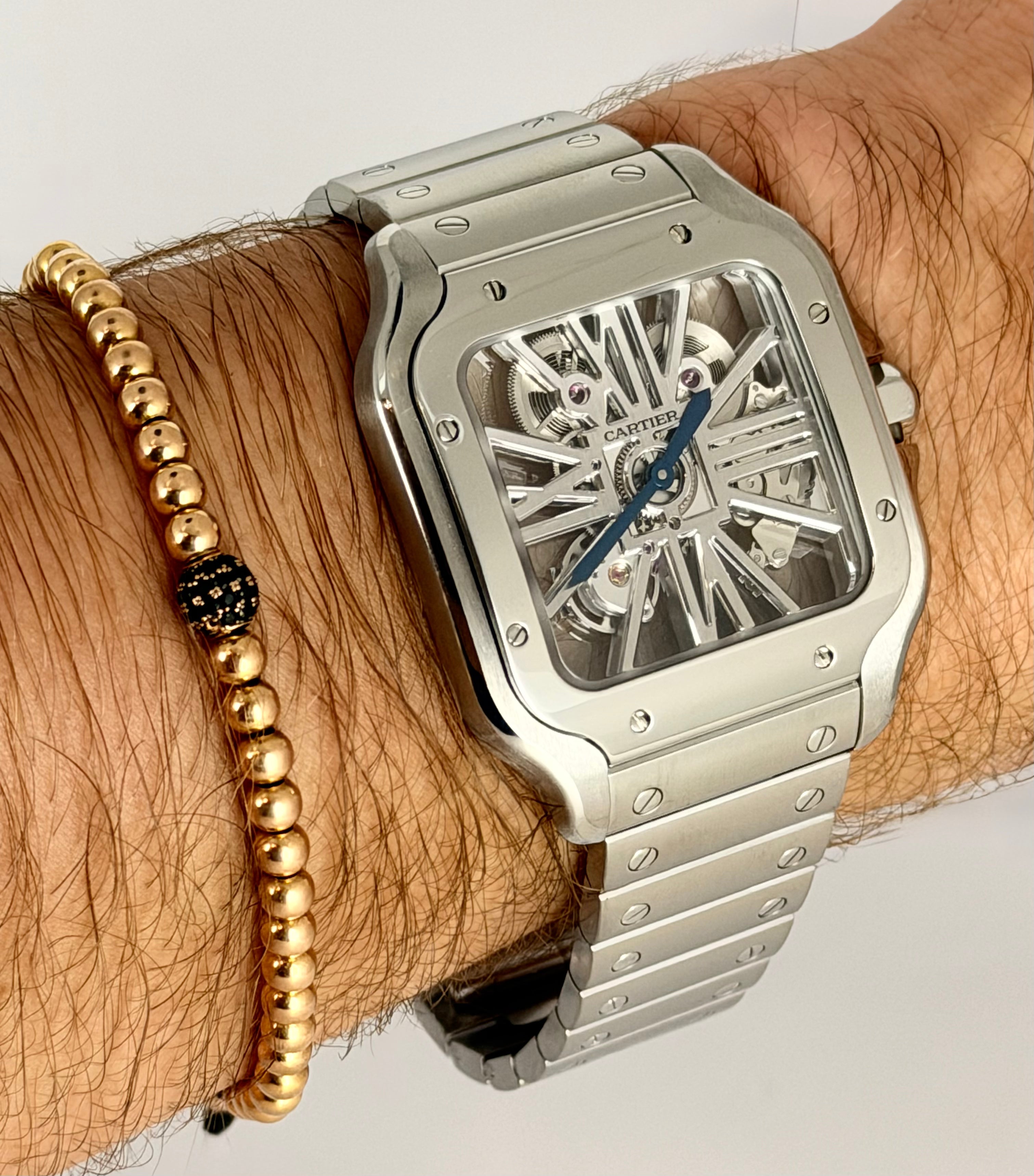 Cartier Santos de Cartier Skeleton, Skelettuhr, Extra-Komplettset, neuwertiger Zustand
