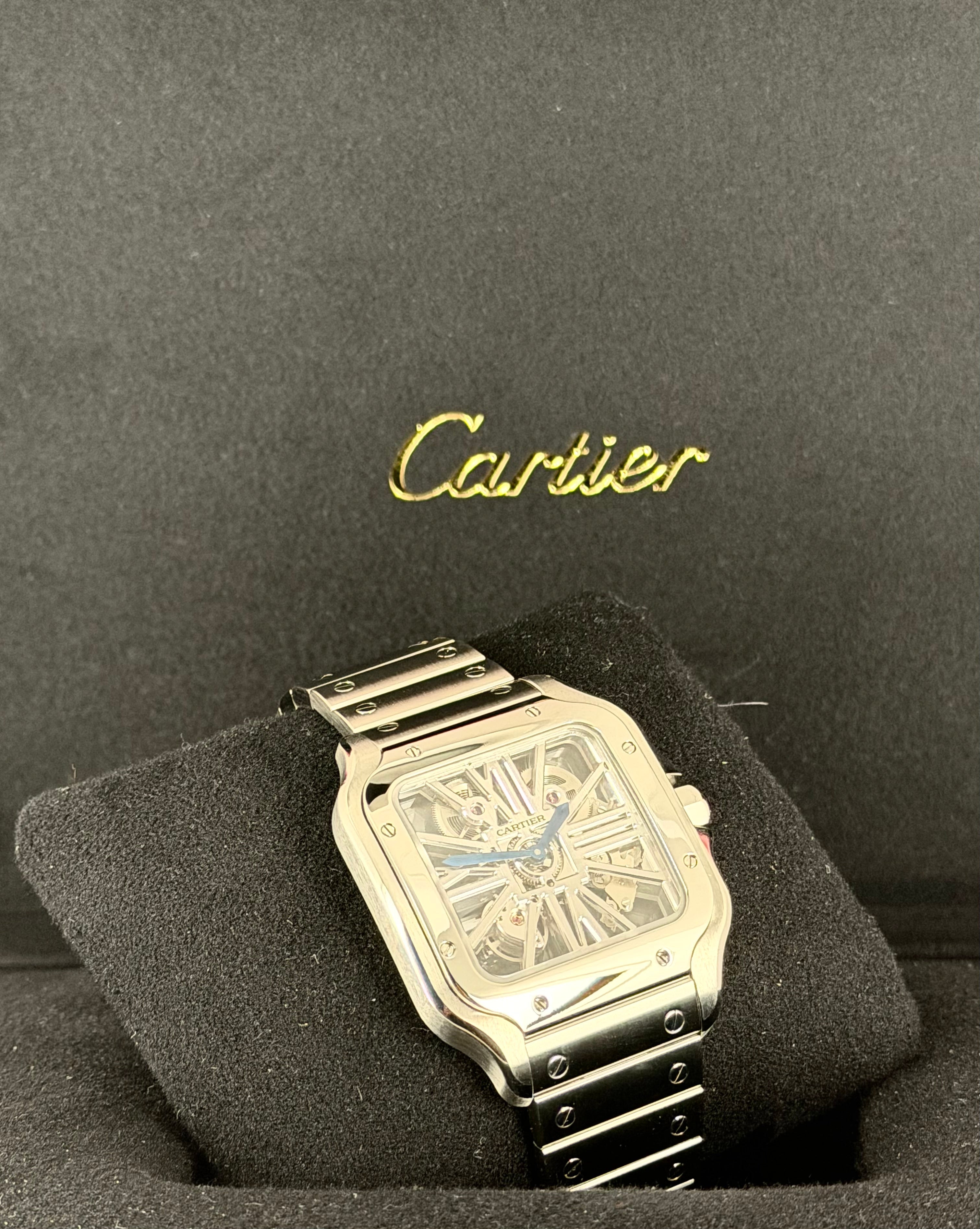 Cartier Santos de Cartier Skeleton, Skelettuhr, Extra-Komplettset, neuwertiger Zustand