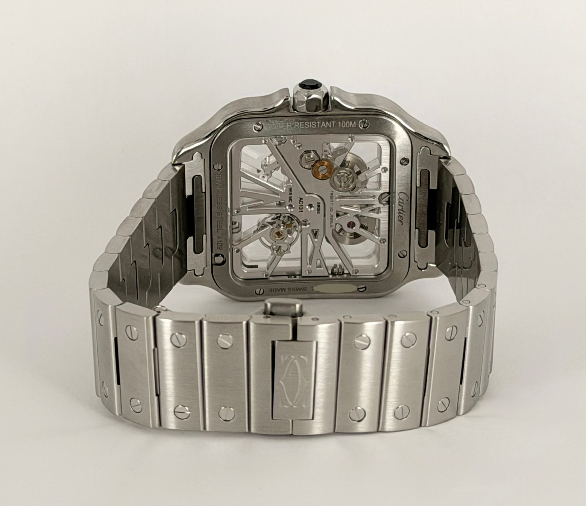 Cartier Santos de Cartier Skeleton, Skelettuhr, Extra-Komplettset, neuwertiger Zustand