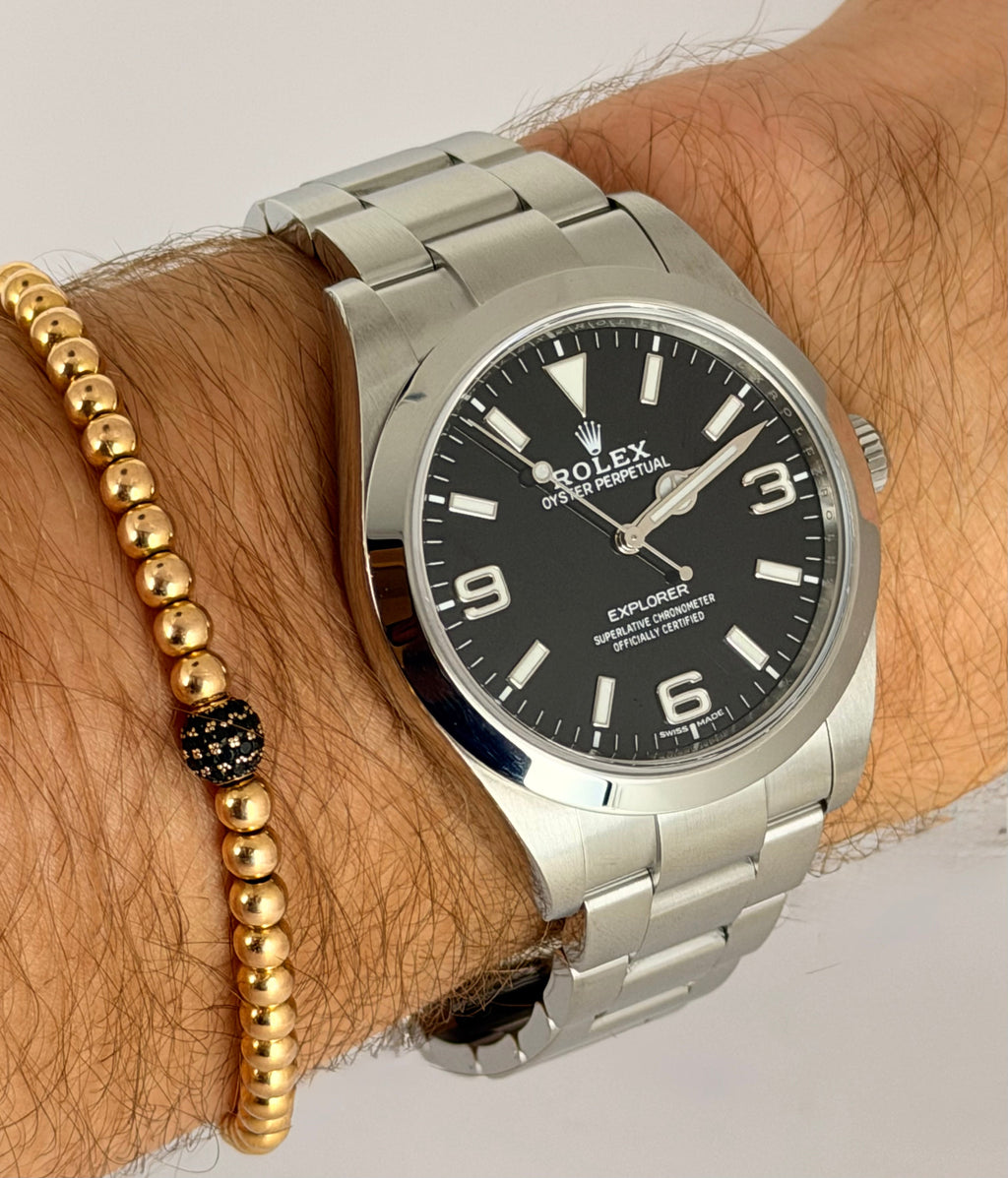 Rolex Explorer 39, Full Set, 2021, neuwertiger Zustand, neue NFC-Karte.