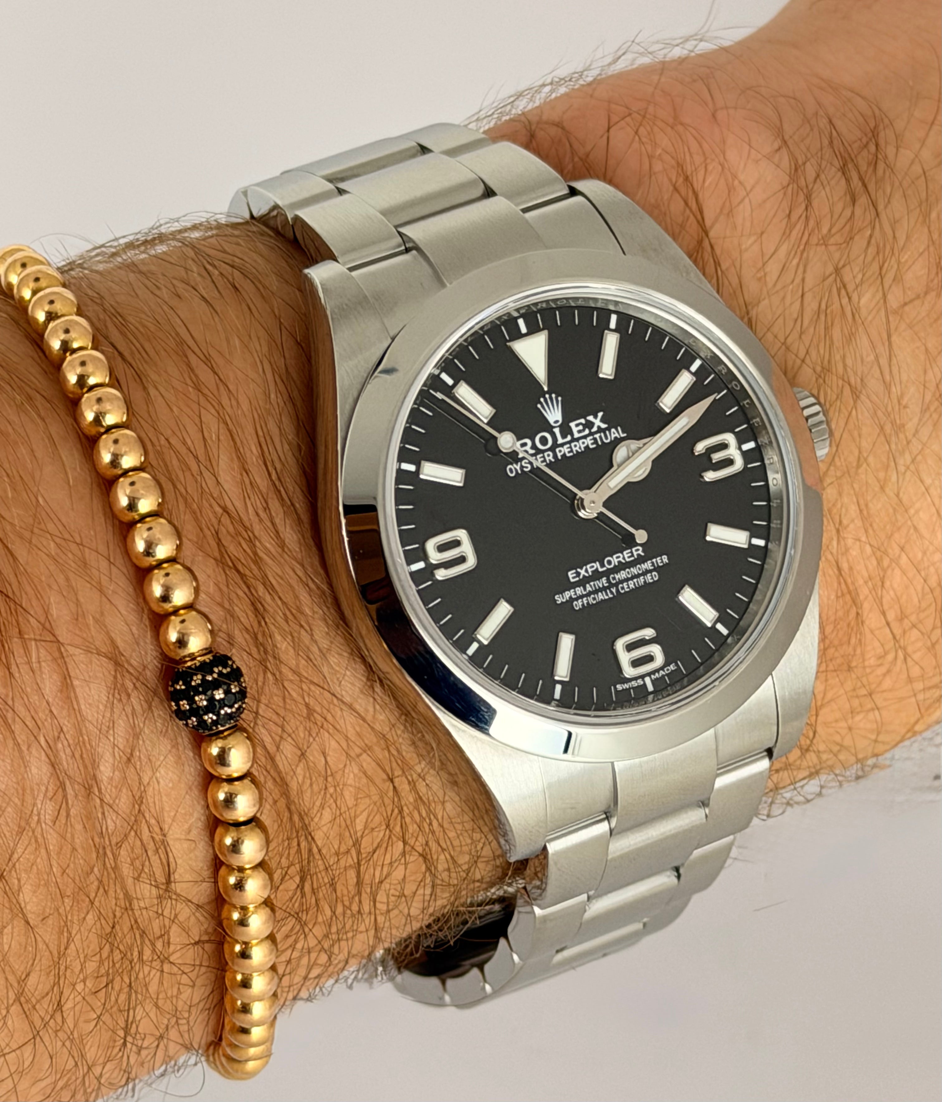 Rolex Explorer 39, Full Set, 2021, neuwertiger Zustand, neue NFC-Karte.