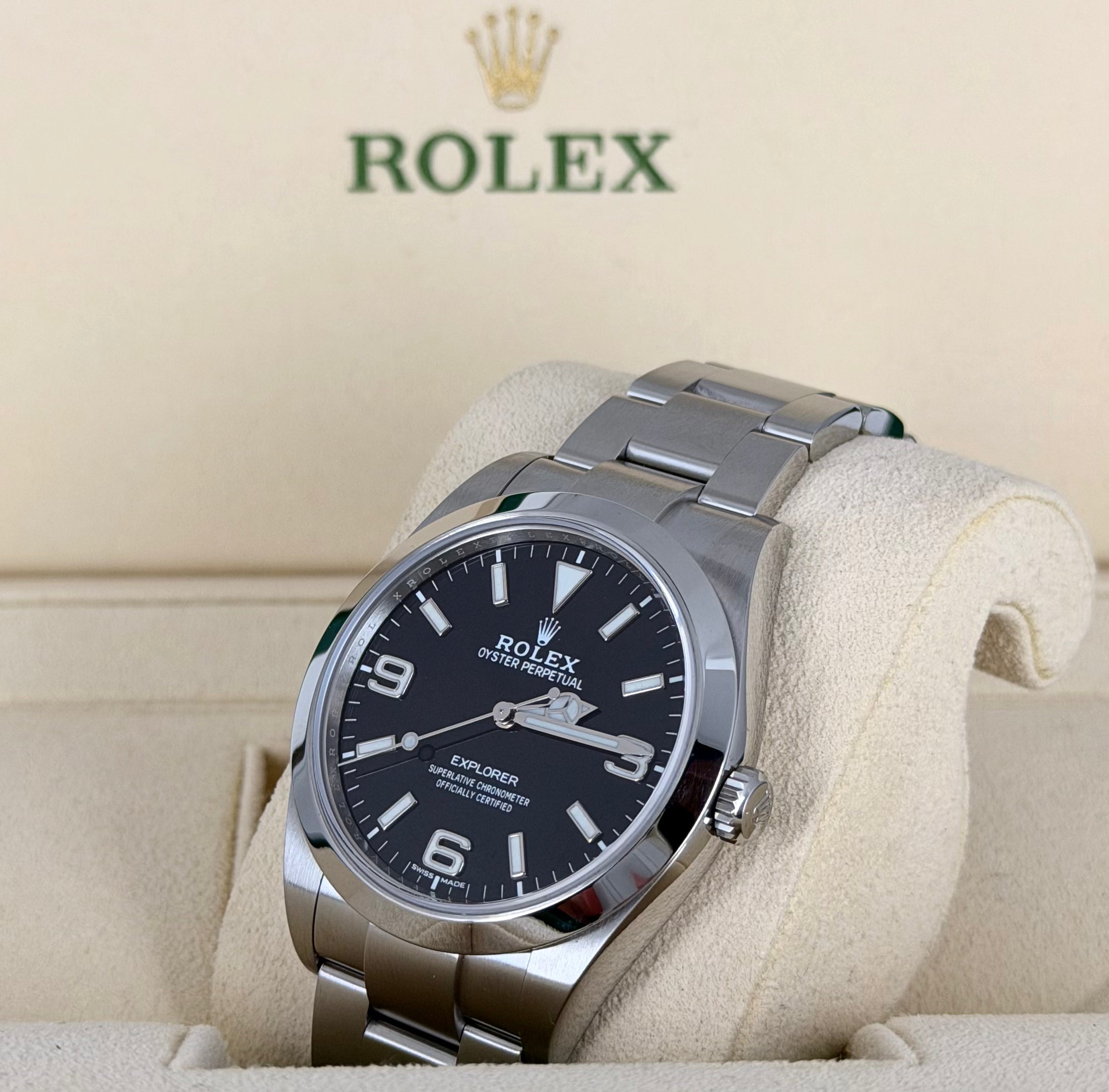 Rolex Explorer 39, Full Set, 2021, neuwertiger Zustand, neue NFC-Karte.