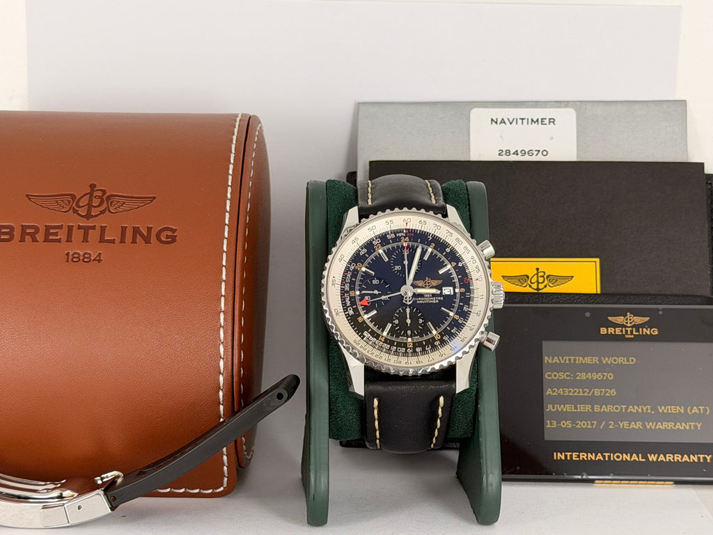 Breitling Navitimer World Full Set nach Service, wie neu